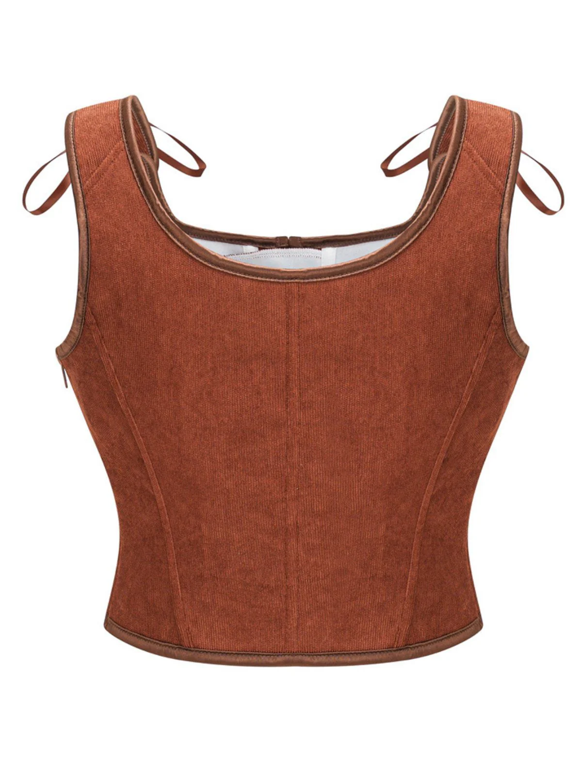 1980s Suede Bow Lace-Up Corset - Image 3