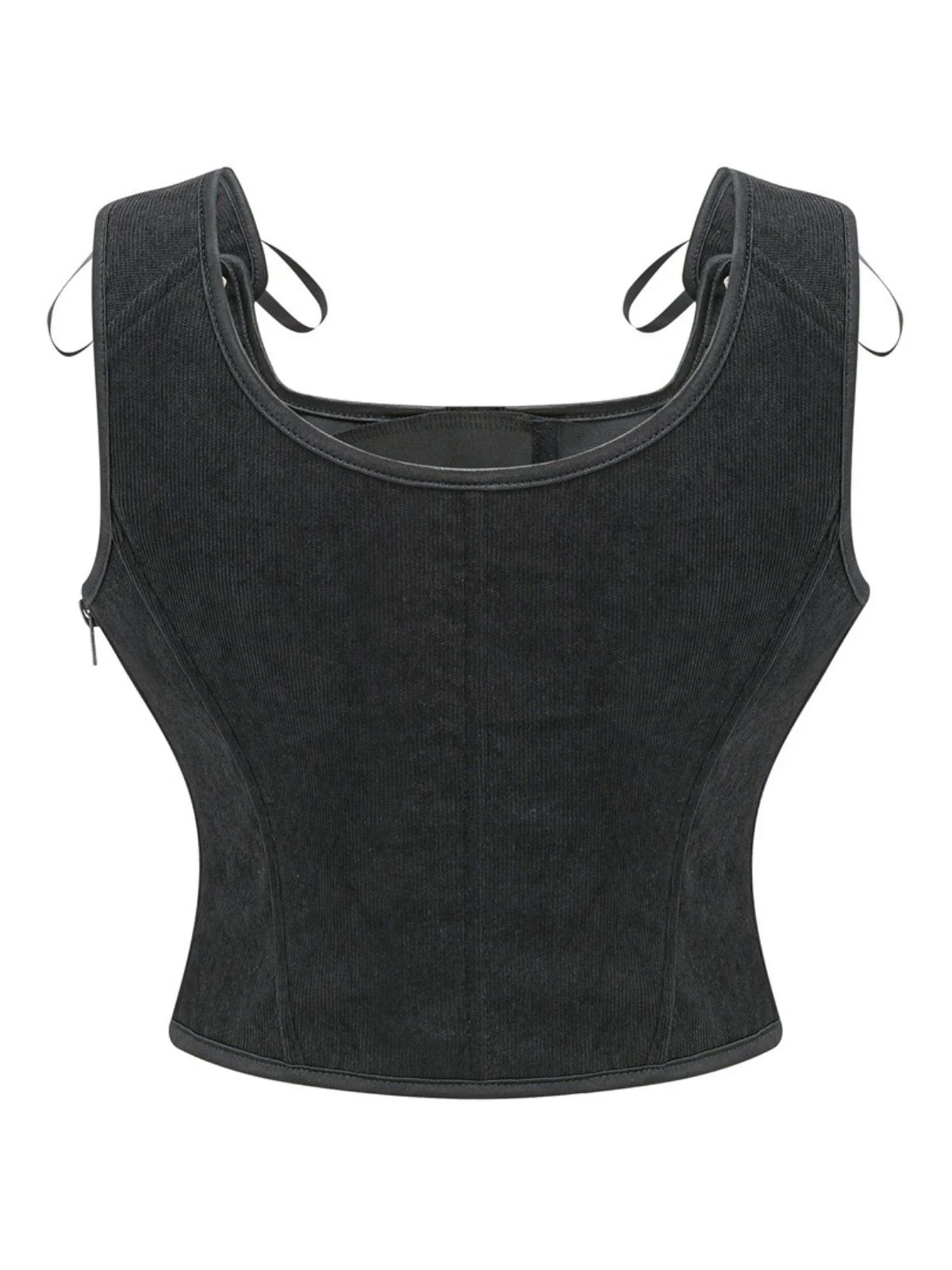 1980s Suede Bow Lace-Up Corset - Image 7