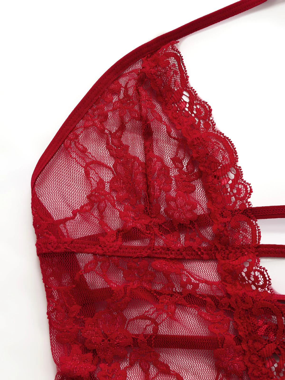 1980s V-Neck Backless Sexy Lace Cami Nightgown - Image 5