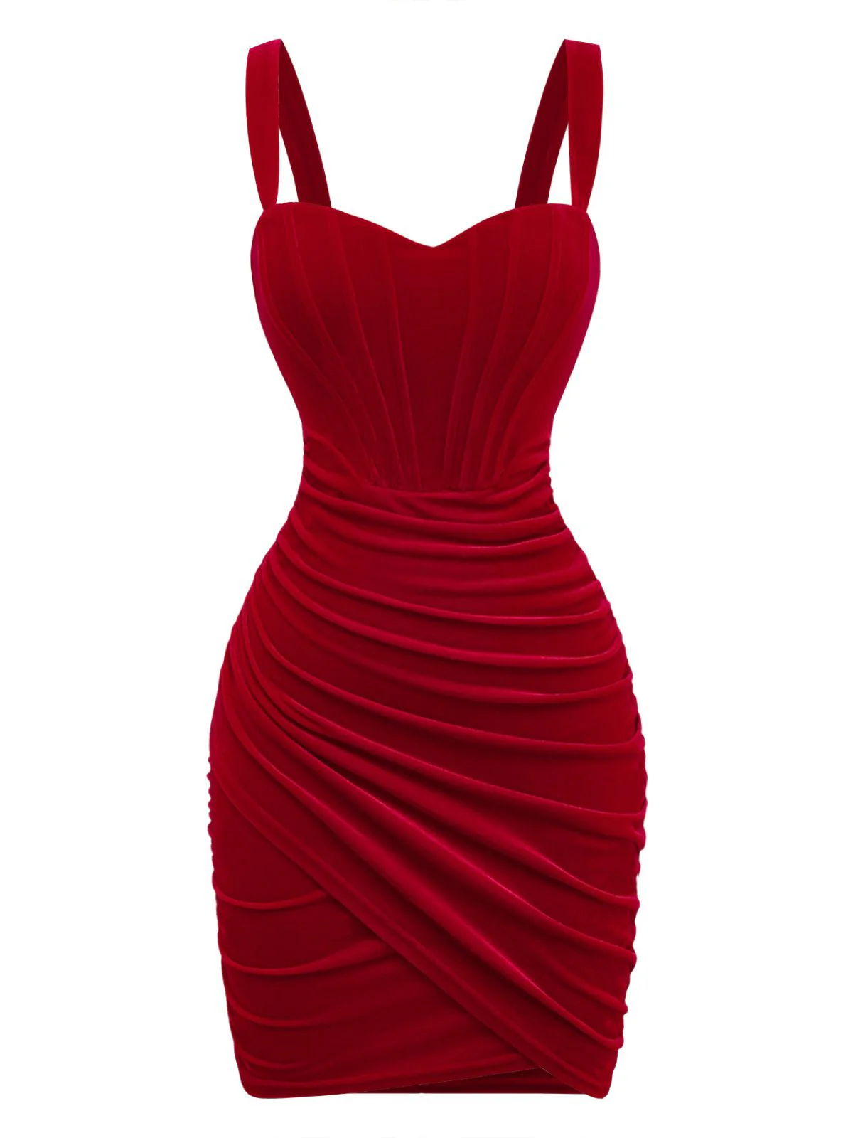 1980s Velvet Corset Ruched Sweetheart Mini Dress - Image 2