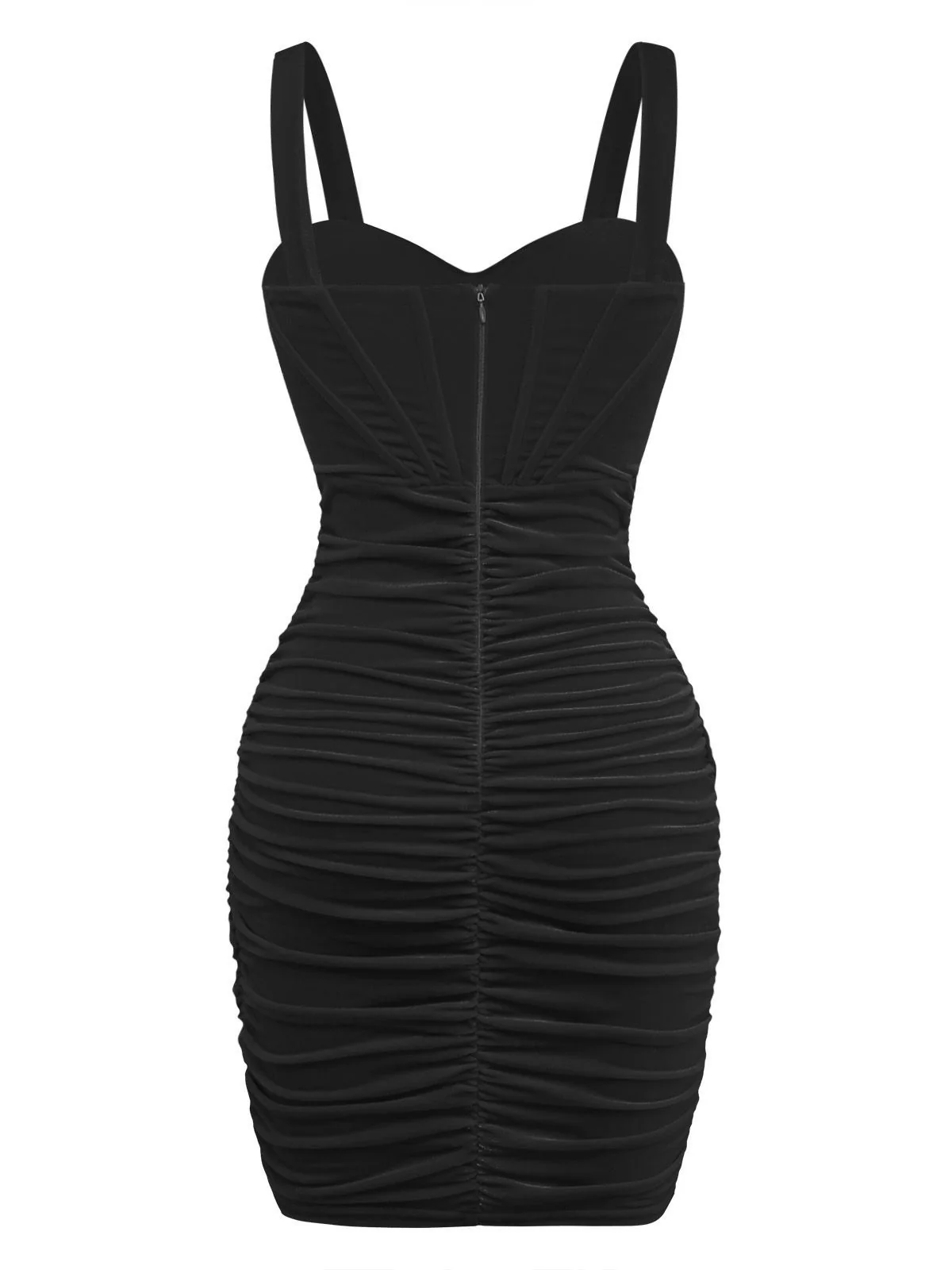 1980s Velvet Corset Ruched Sweetheart Mini Dress - Image 9