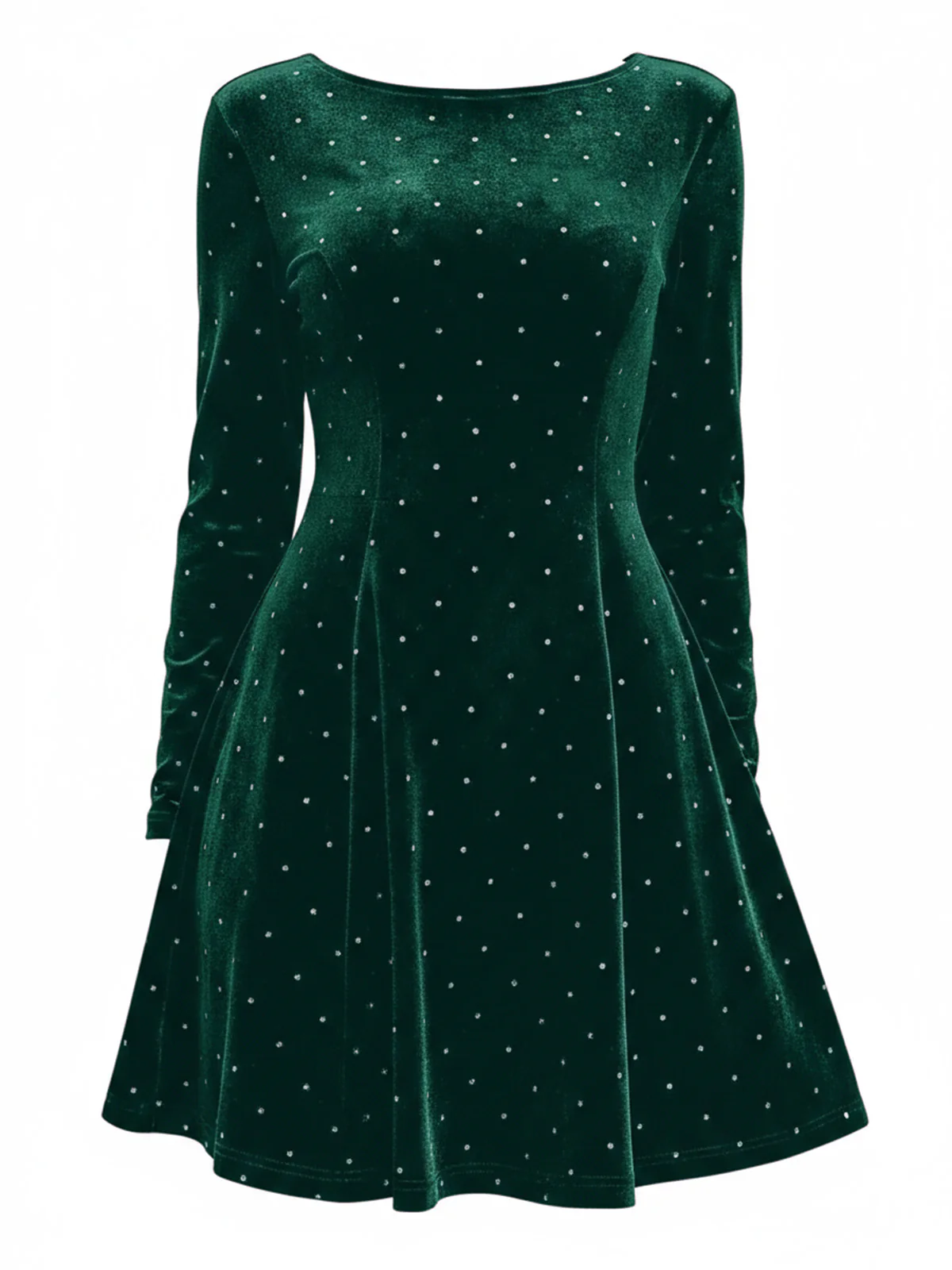 1980s Velvet Rhinestone Fit Party Dress - Image 17
