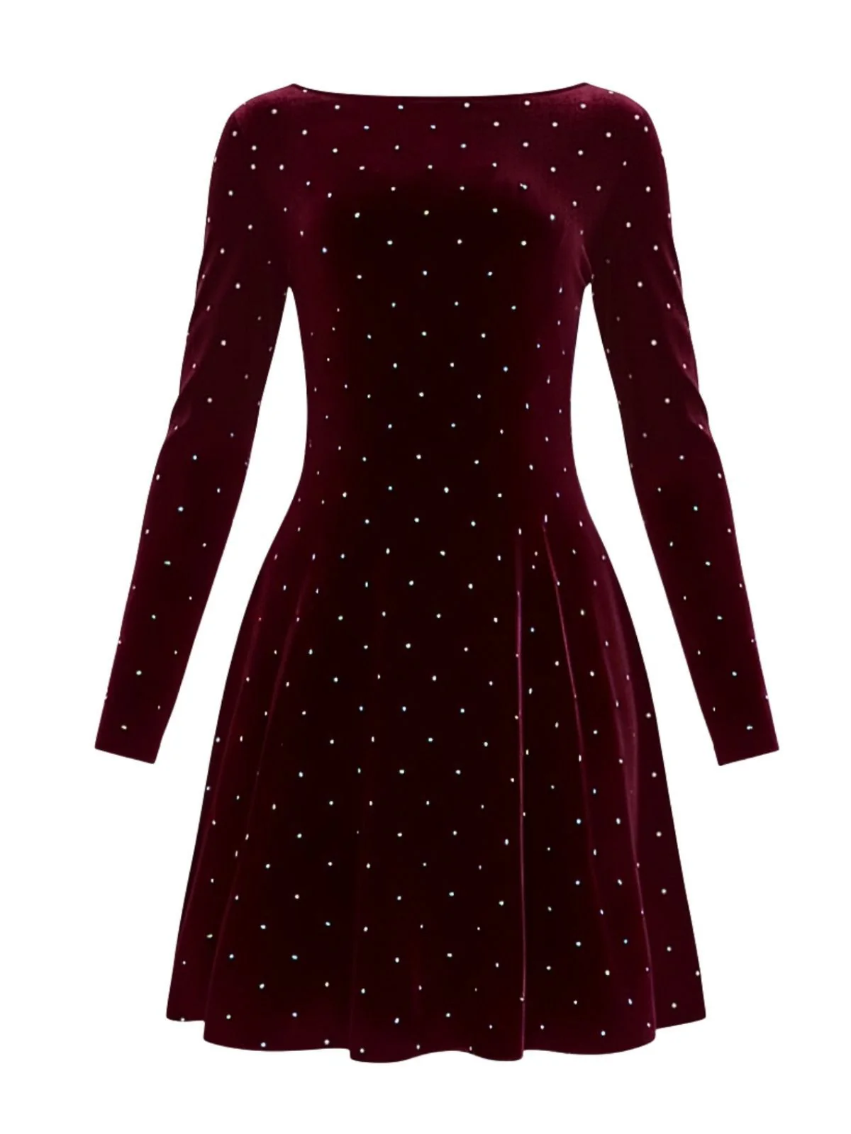 1980s Velvet Rhinestone Fit Party Dress - Image 2
