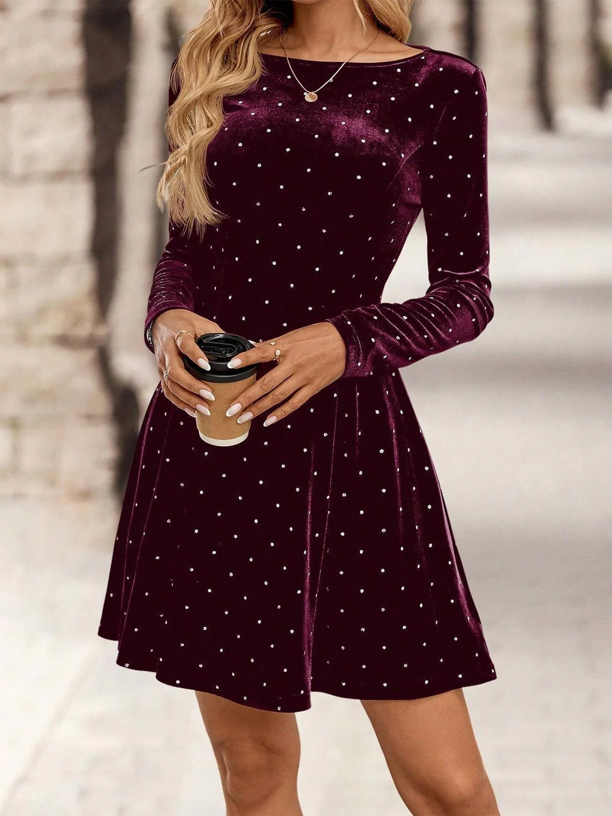 1980s Velvet Rhinestone Fit Party Dress - Image 5