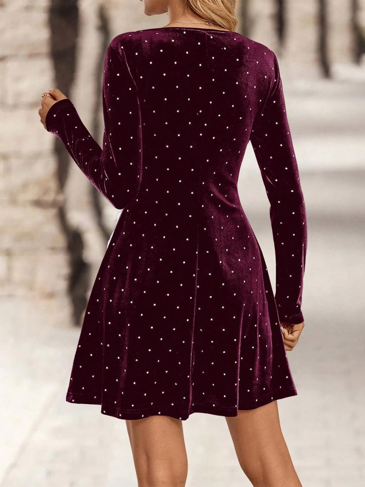 1980s Velvet Rhinestone Fit Party Dress - Image 7