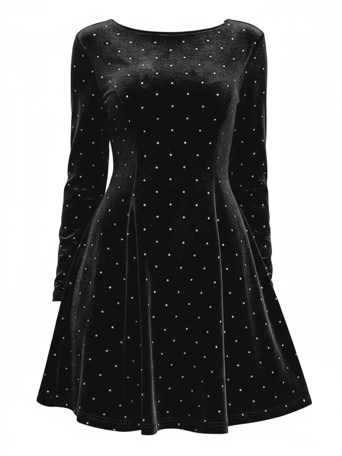 1980s Velvet Rhinestone Fit Party Dress - Image 9