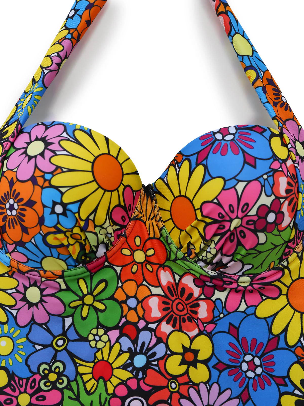 2000s Daisy Halter Colourful Tankini Set - Image 4