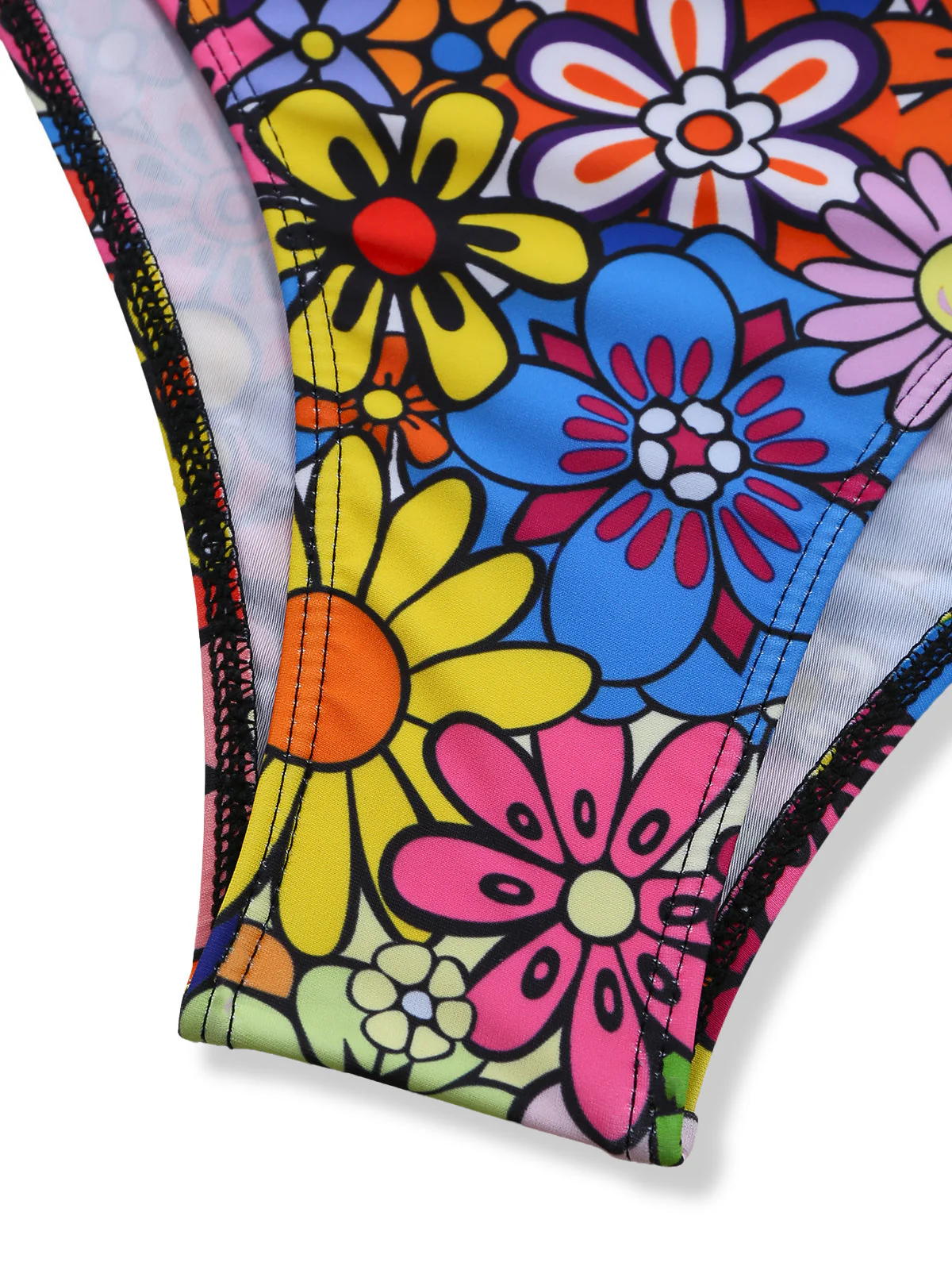 2000s Daisy Halter Colourful Tankini Set - Image 7