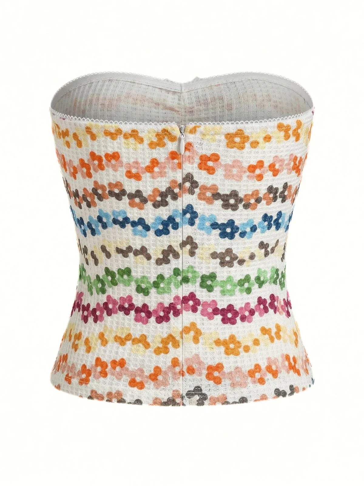 2000s Gradient Floral Bandeau Bow Top - Image 5