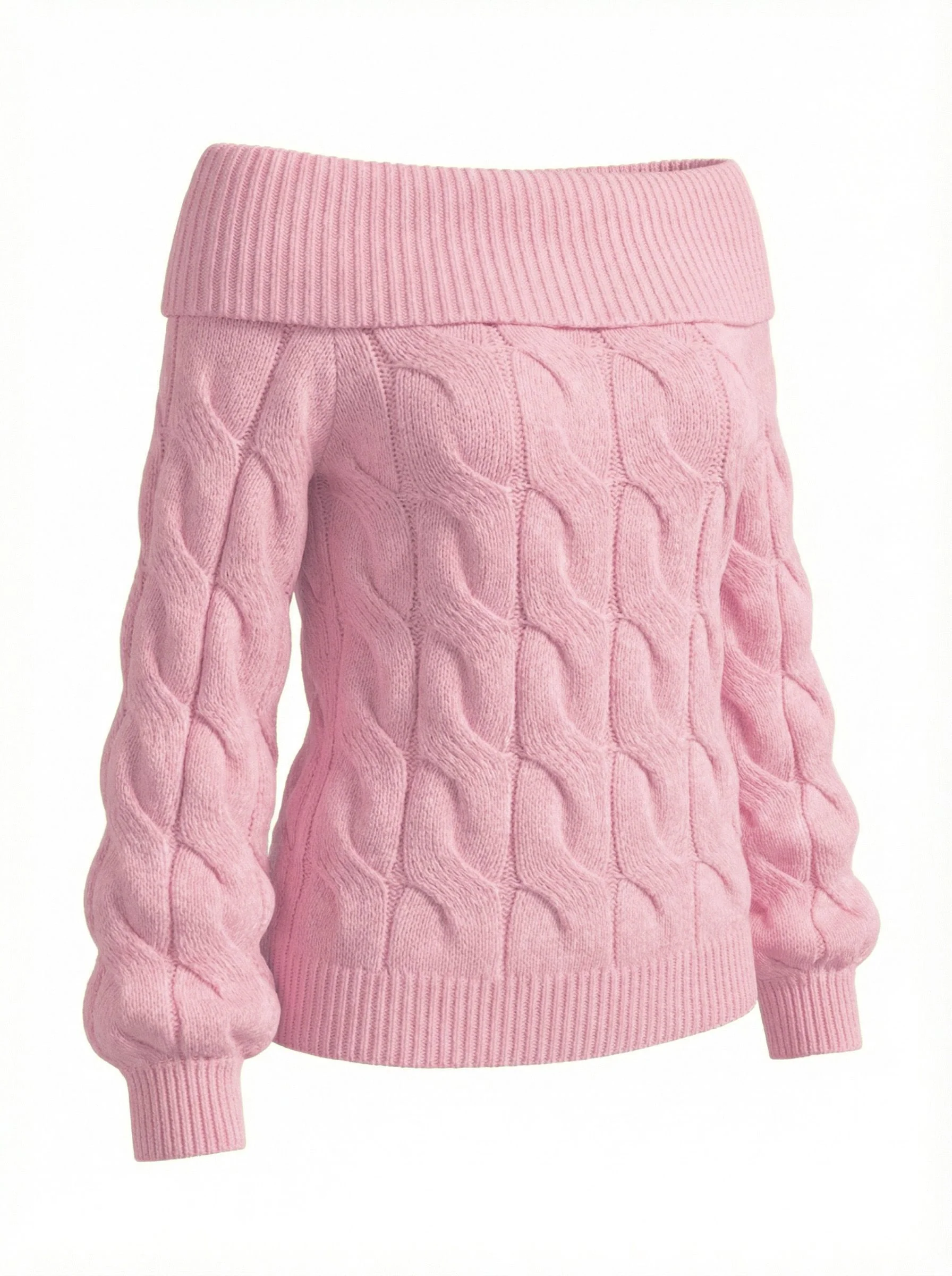 2000s Y2K Solid Off-Shoulder Sweater - Image 2