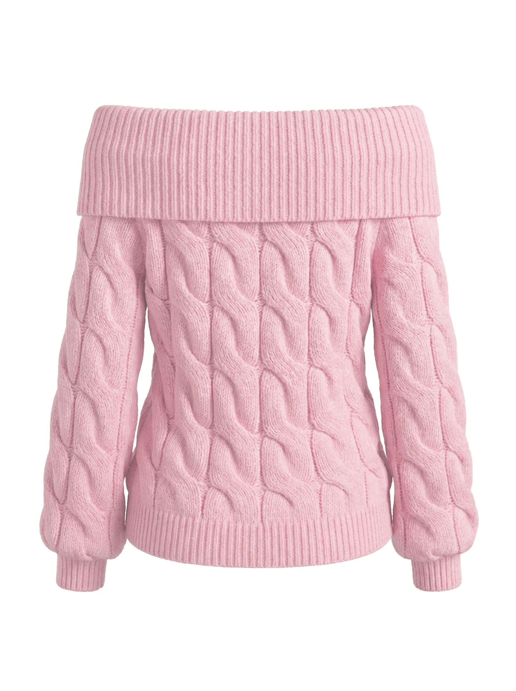 2000s Y2K Solid Off-Shoulder Sweater - Image 3