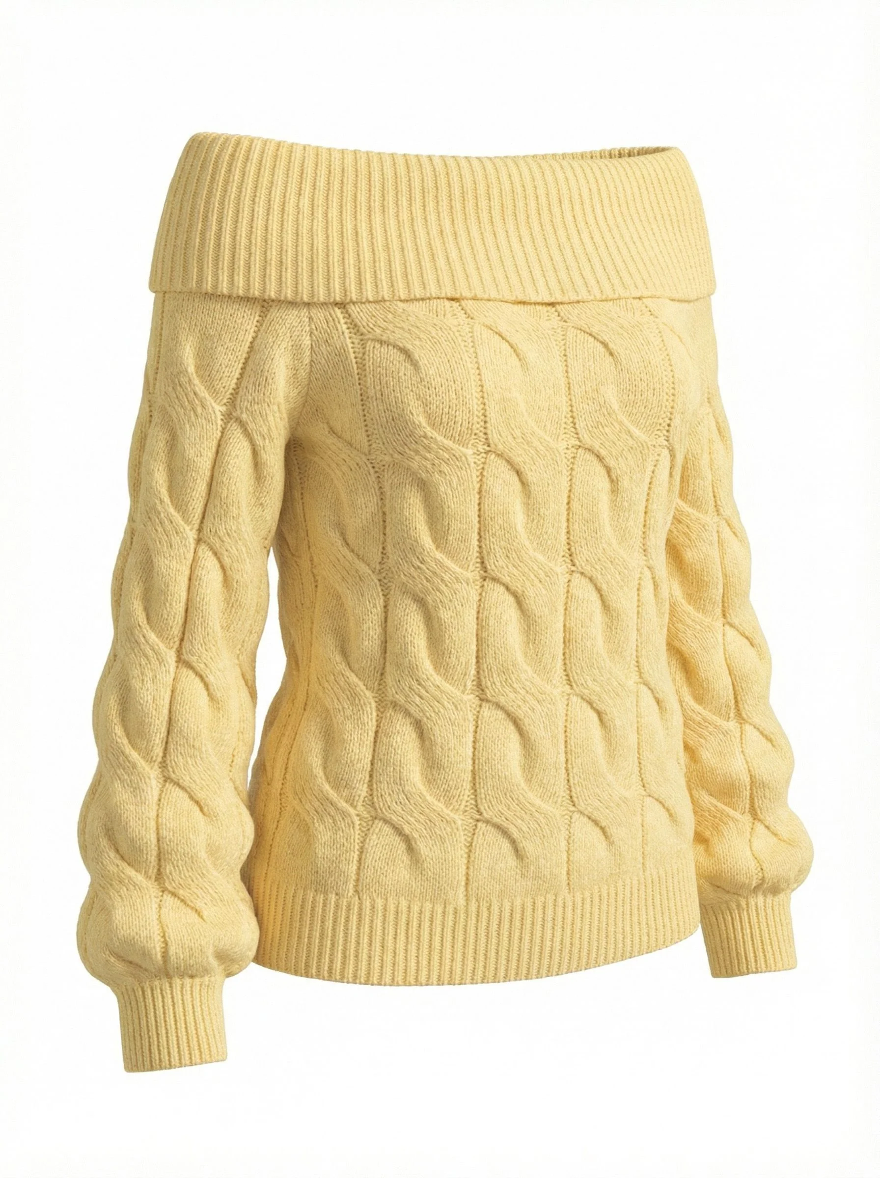 2000s Y2K Solid Off-Shoulder Sweater - Image 5