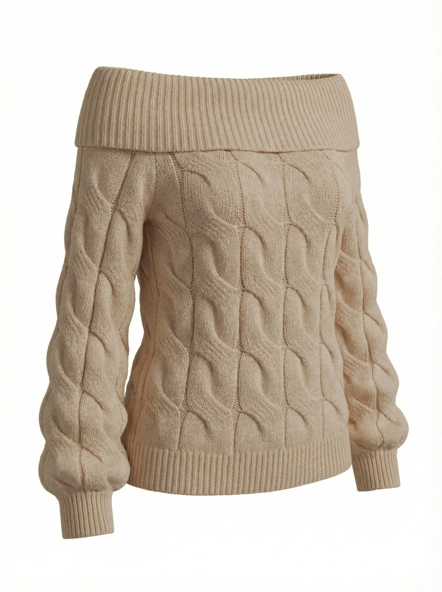 2000s Y2K Solid Off-Shoulder Sweater - Image 8