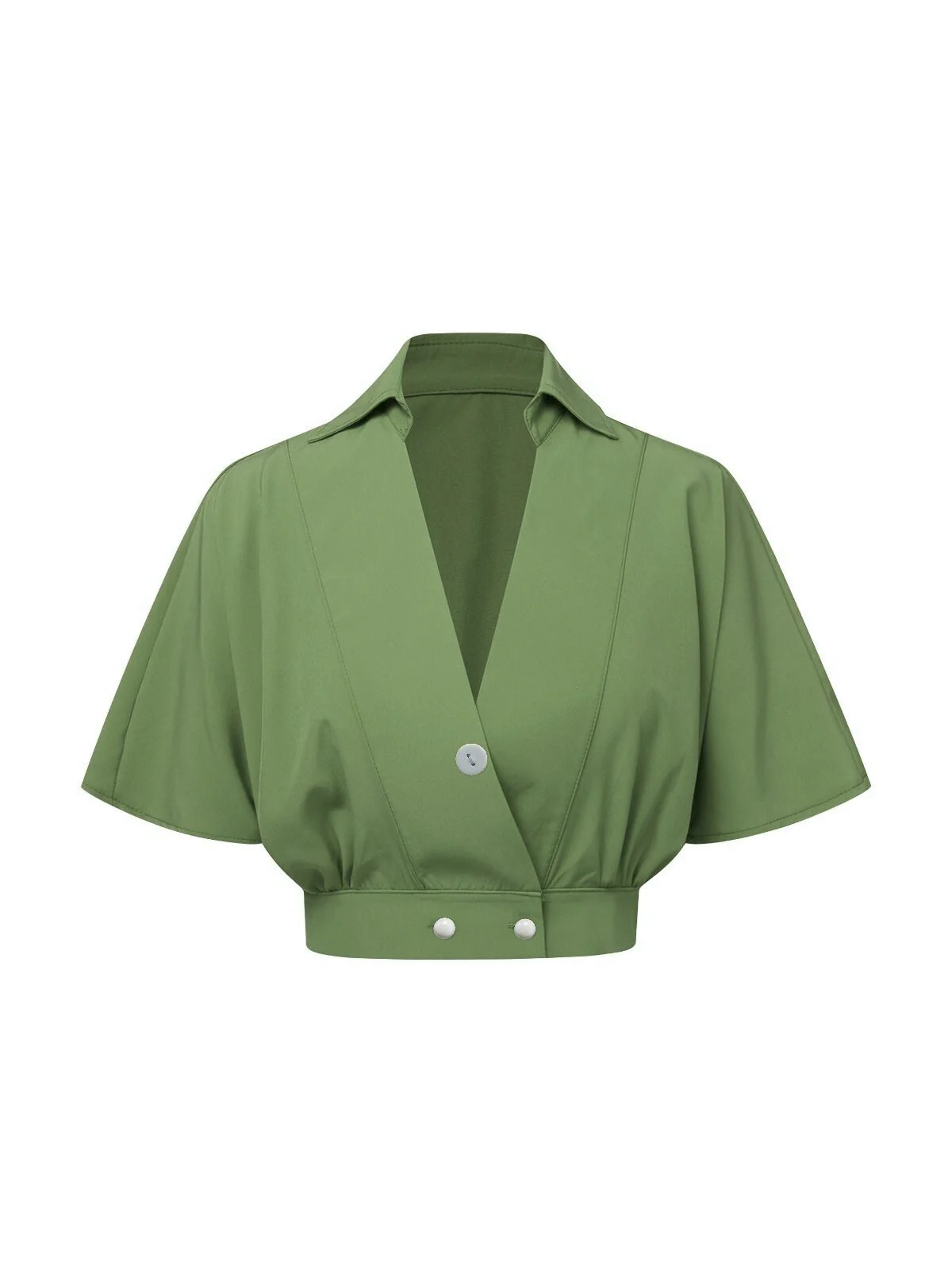 2PCS 1930s Dolman Sleeve Lapel Blouse & Floral Pants - Image 8
