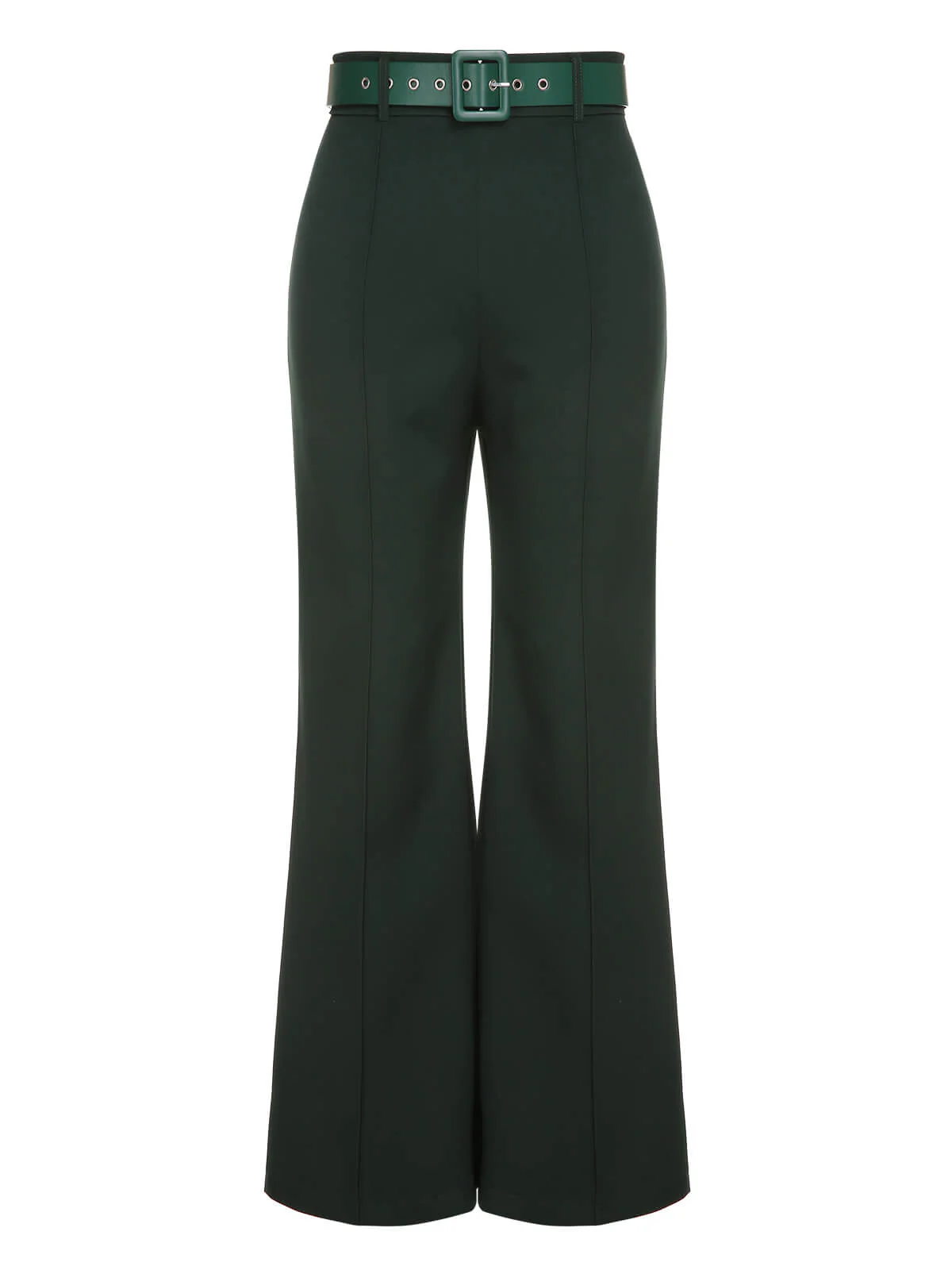 2PCS 1930s Floral Blouse & Green Wideleg Pants - Image 5