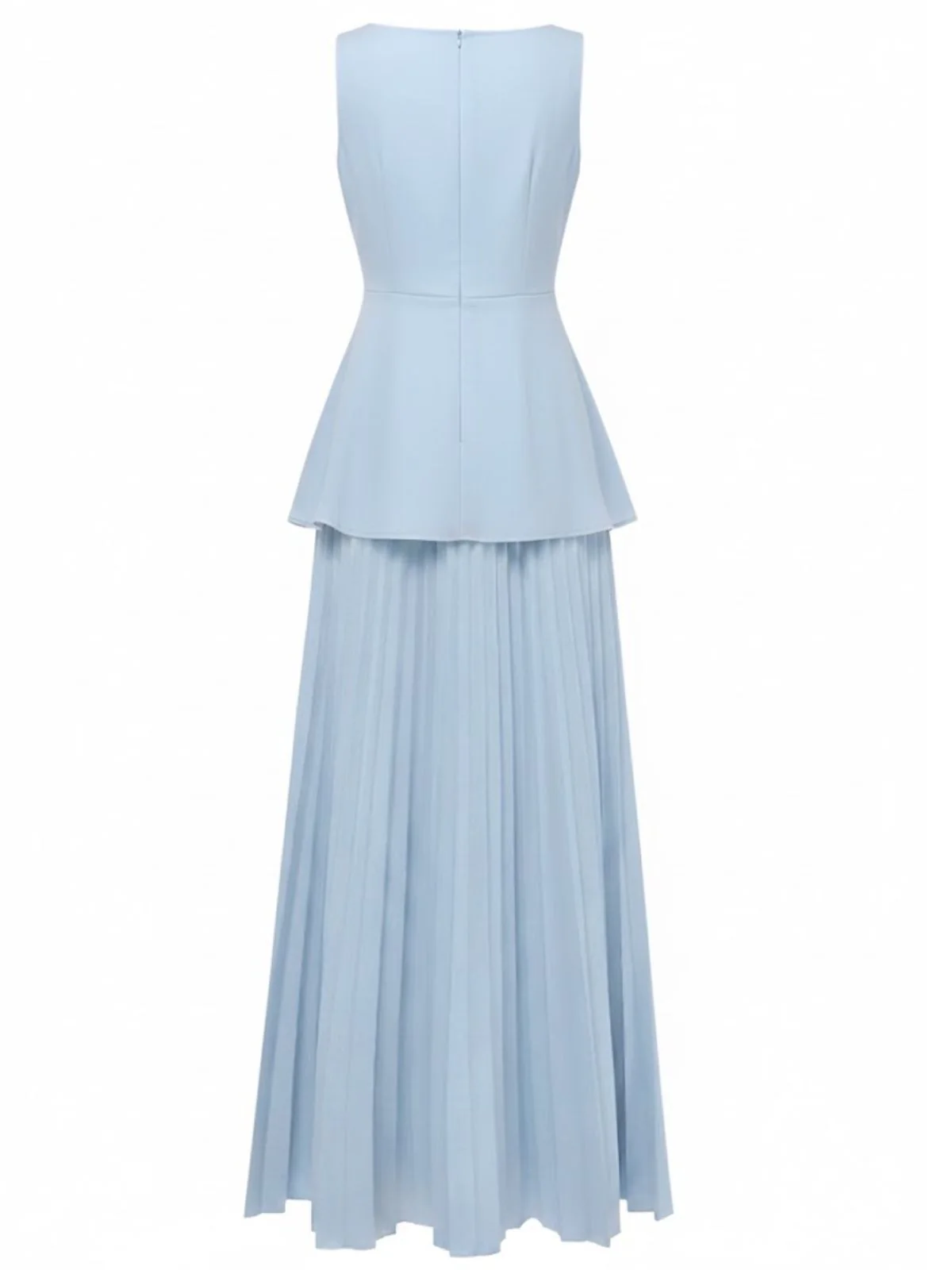 2PCS 1930s Sleeveless Boat Neck Knit Top & Pleated Maxi Skirt - Image 11
