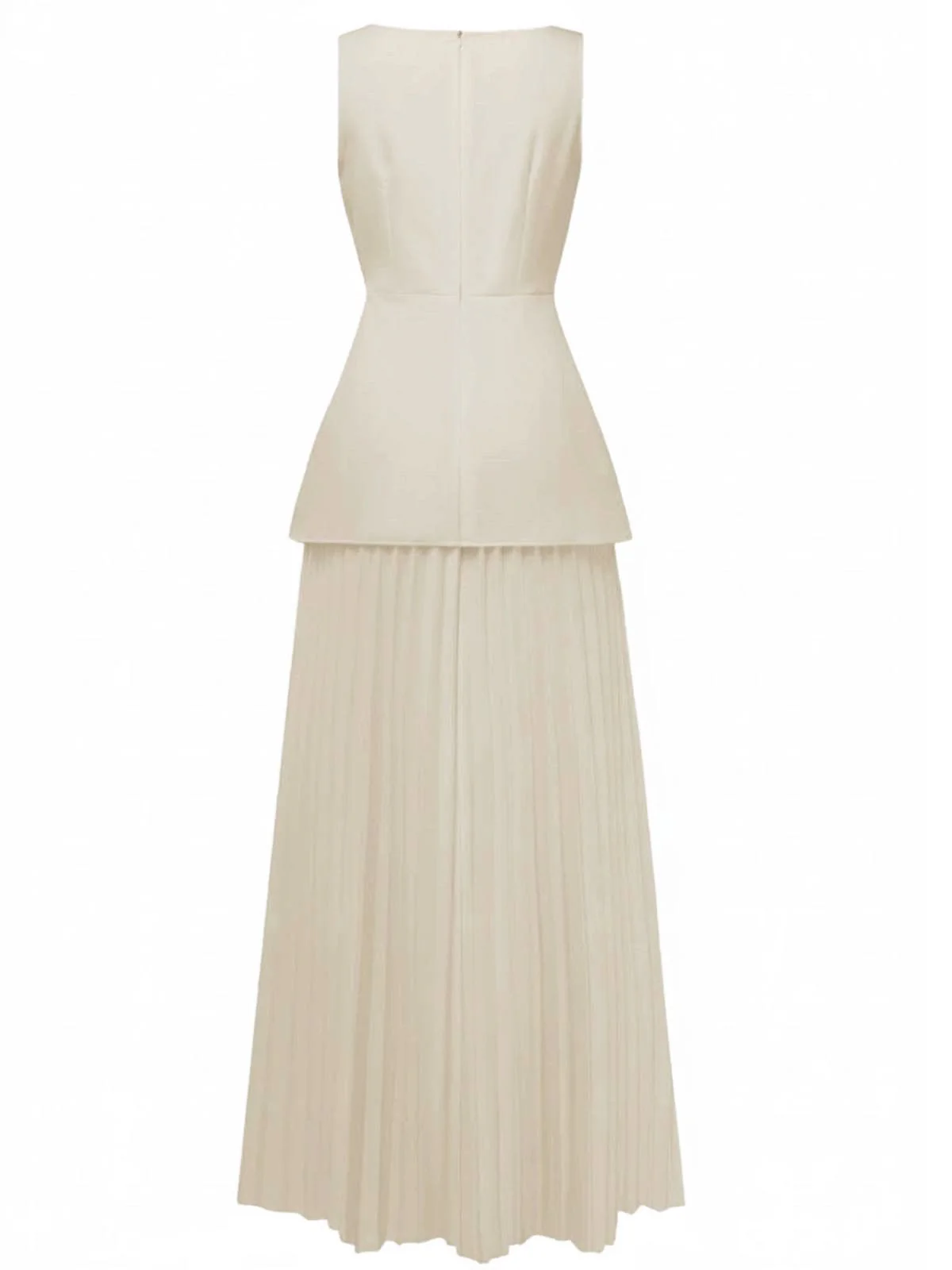 2PCS 1930s Sleeveless Boat Neck Knit Top & Pleated Maxi Skirt - Image 9