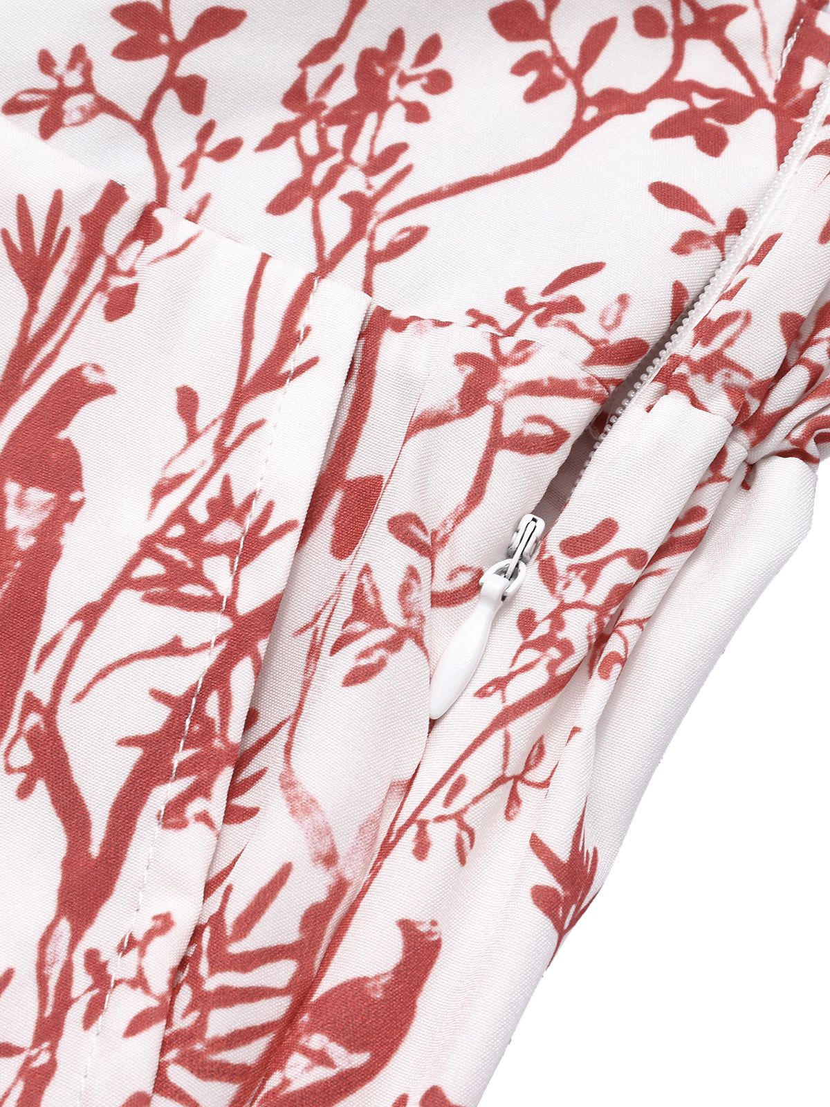2PCS 1930s Solid Dolman Blouse & Floral Pants - Image 5