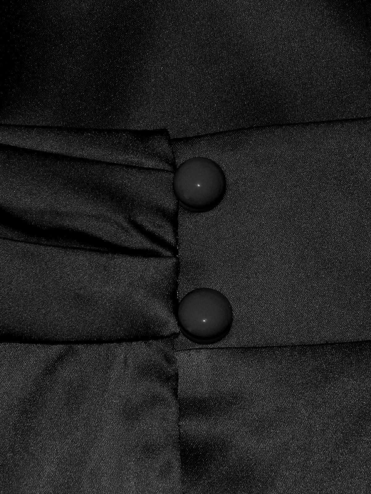 2PCS 1930s Solid Satin Mock Collar Top & Fishtail Skirt - Image 3