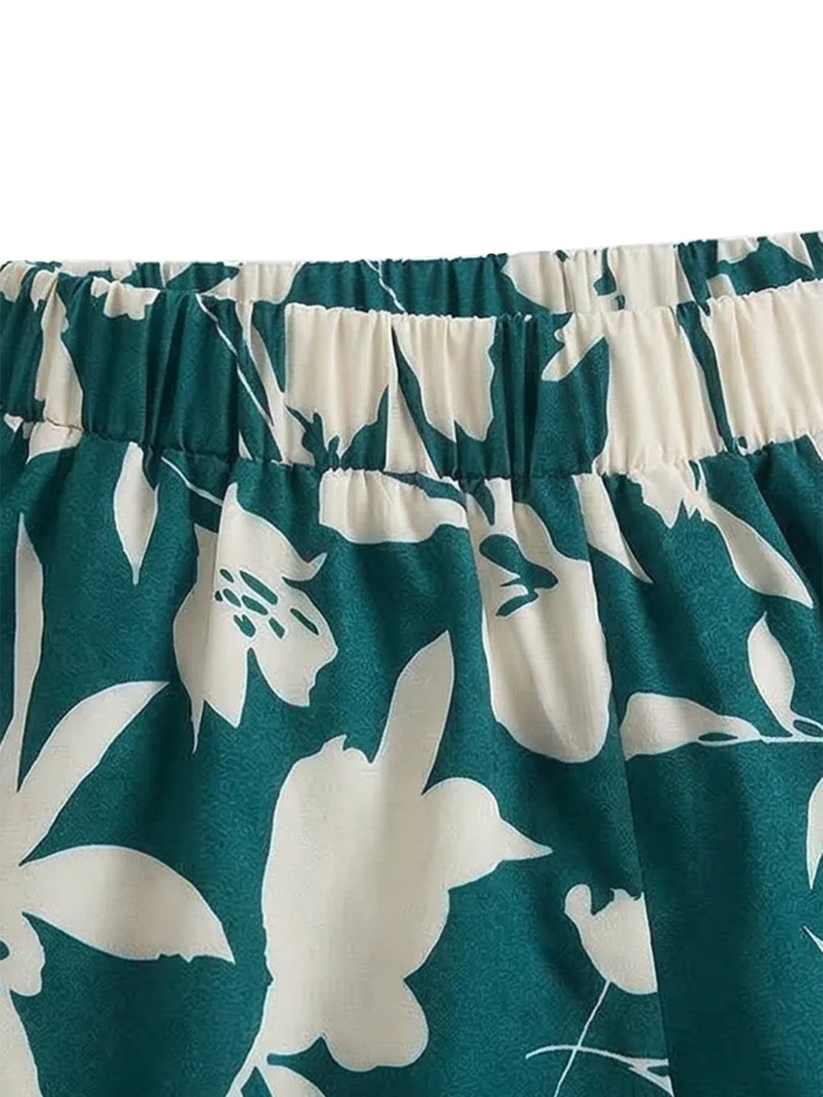 2PCS 1930s Tropical Floral Print Strapless & Shorts Set - Image 7