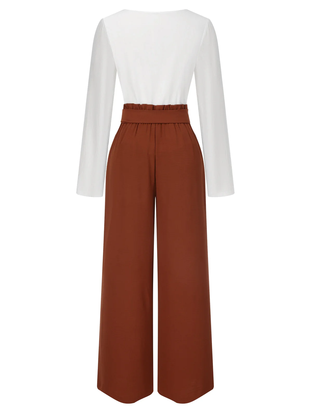 2PCS 1930s V-Neck Top & Wide Leg Lounge Pants - Image 2