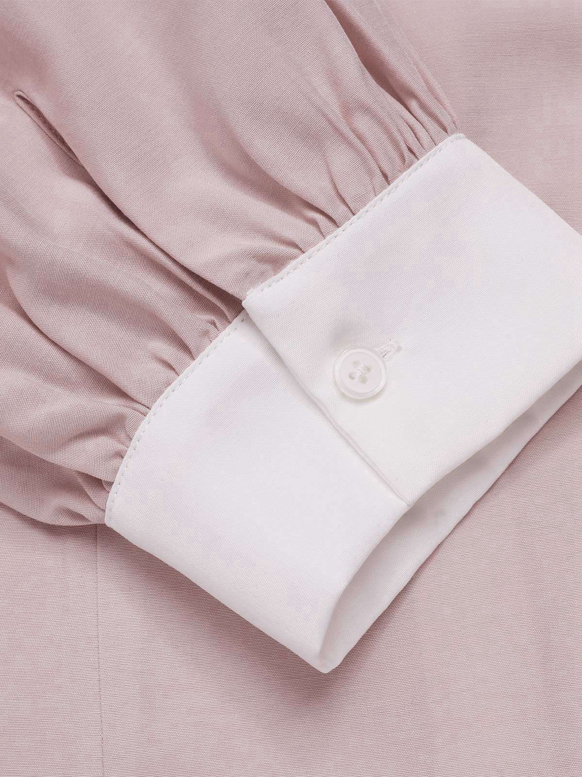 2PCS 1940s Colorblock Pink Blouse & Gray Dress - Image 10