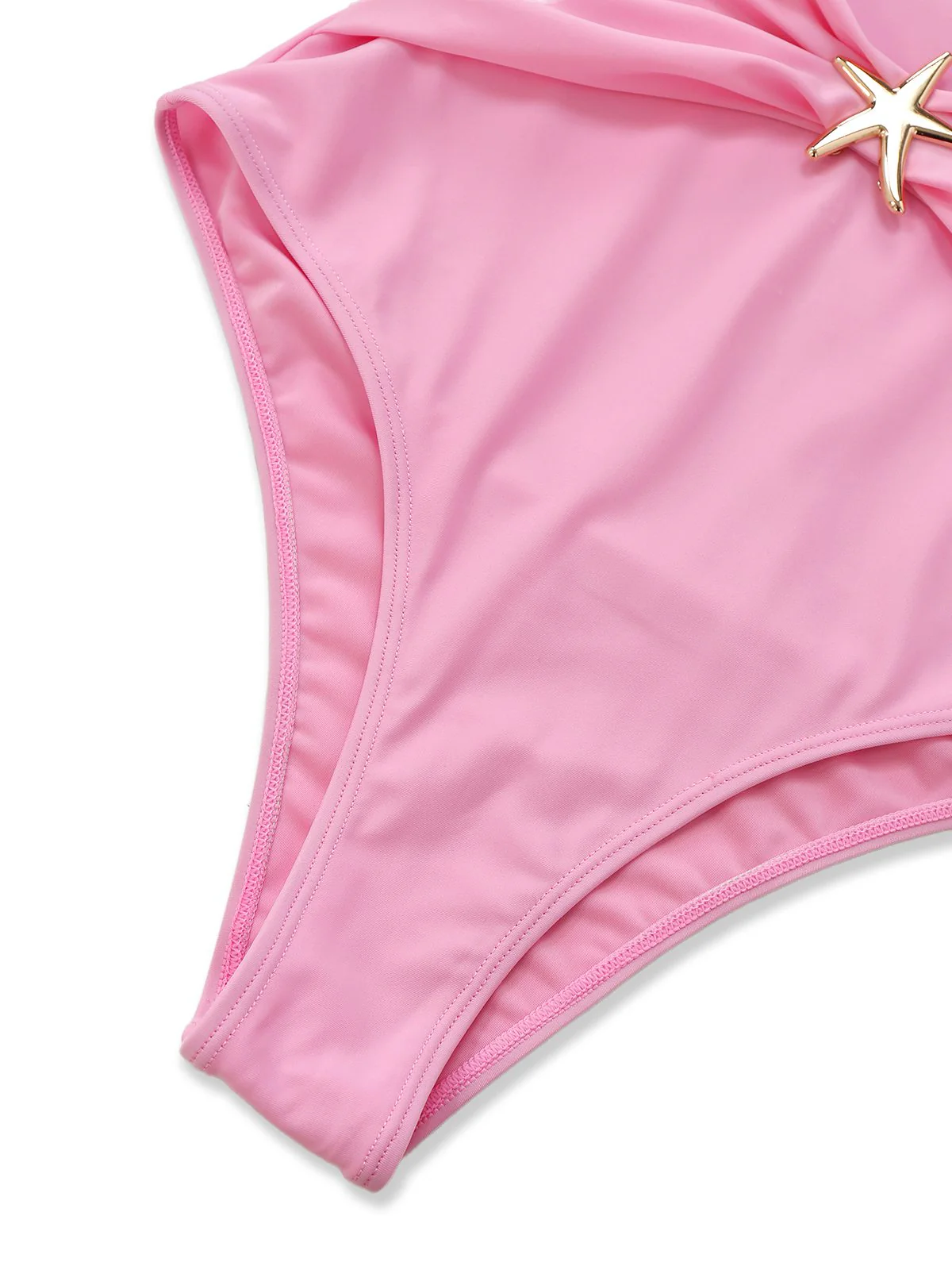 2PCS 1940s Deep V Halter Starfish One-Piece Swimsuit & Cover-Up - Image 5
