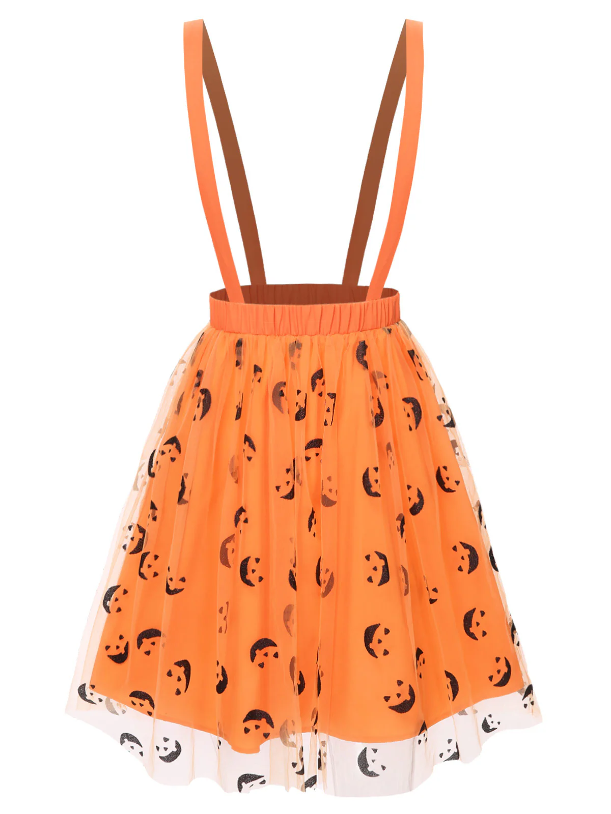 2PCS 1940s Halloween Peter Pan Collar Blouse & Smiley Face Mesh Skirt - Image 8