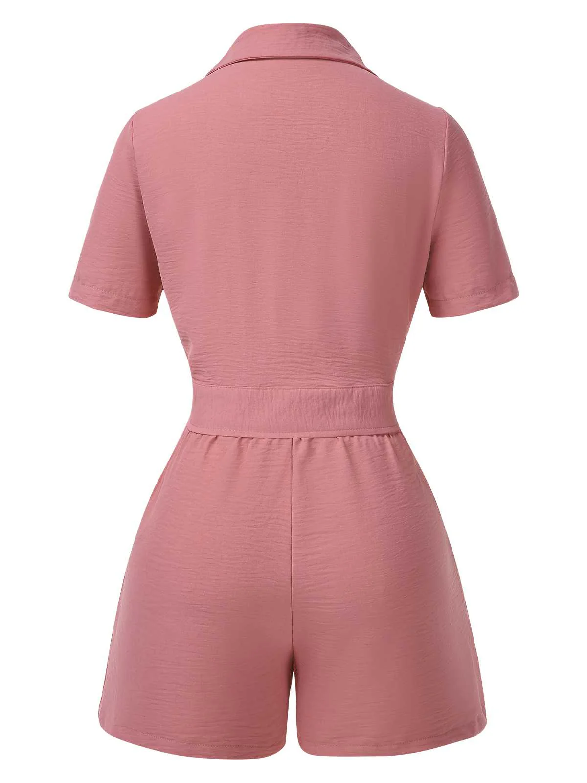 2PCS 1940s Solid Lace-Up Top & High-Waist Shorts - Image 3