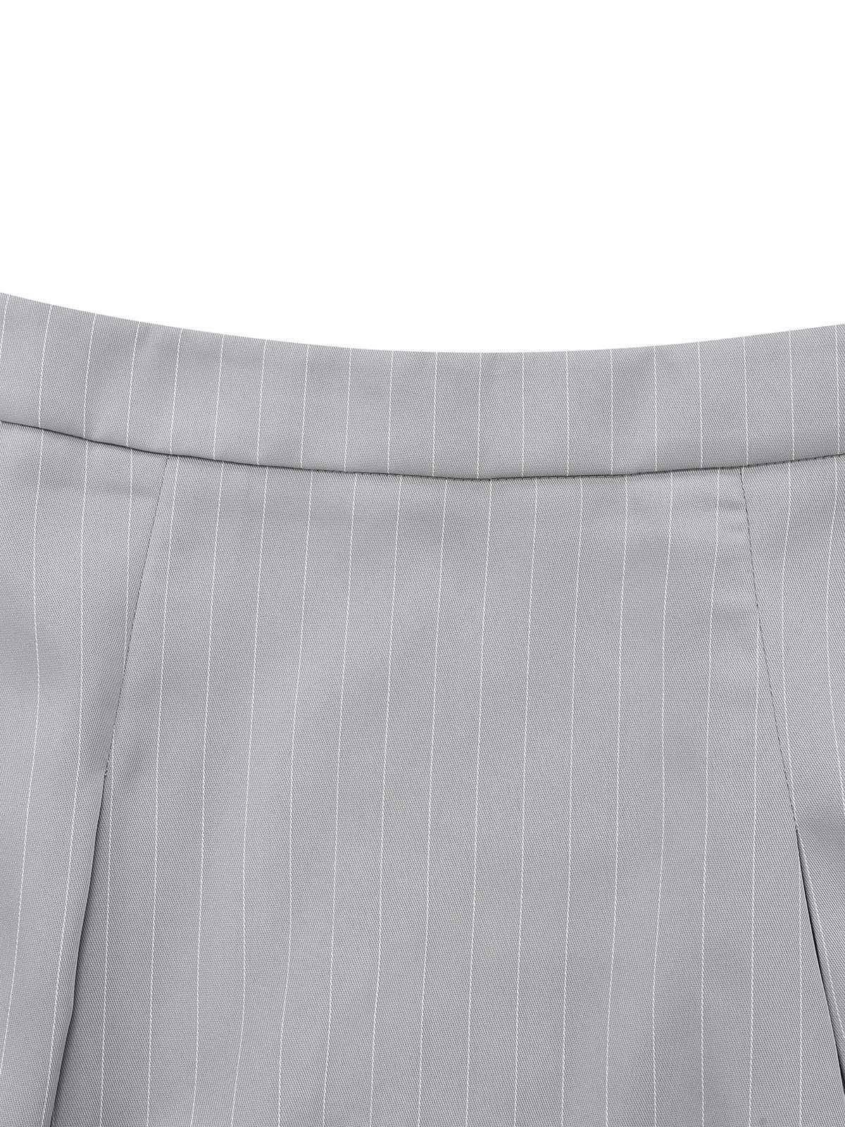2PCS 1940s Stripe Sleeveless Vest & Midi Skirt - Image 6