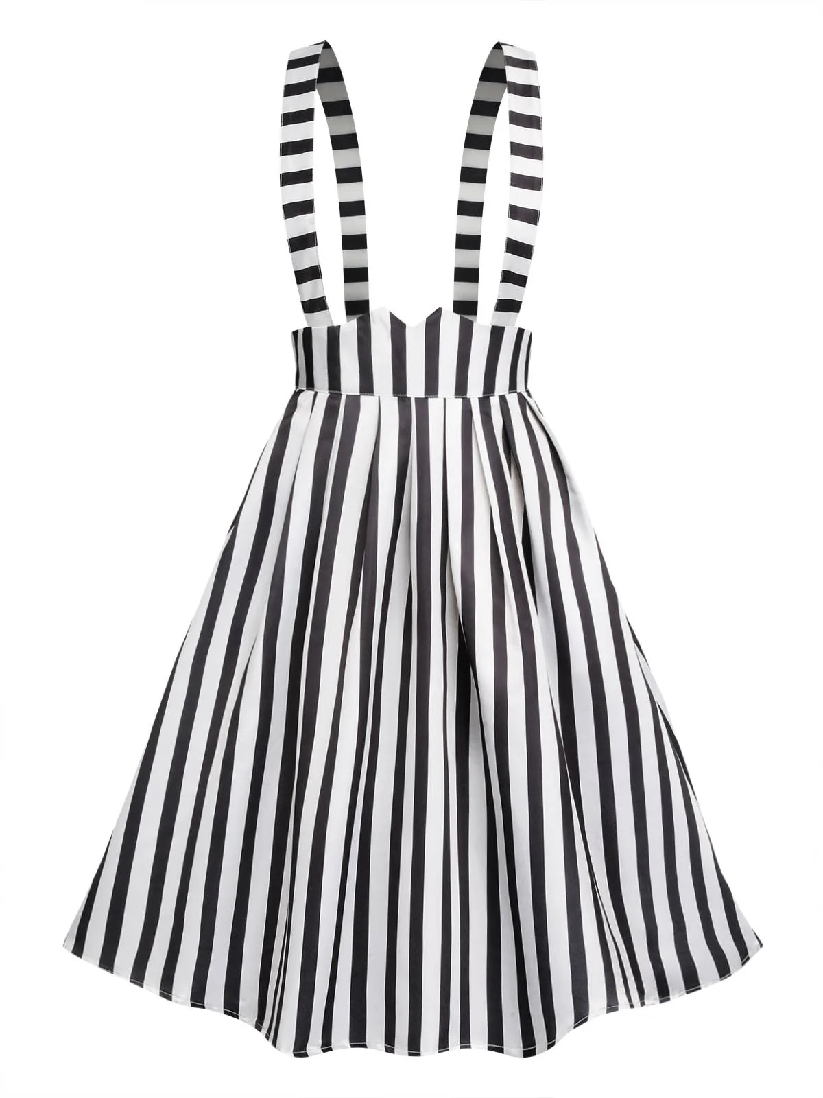 2PCS 1950s Black Solid Blouse & Suspender Skirt - Image 10