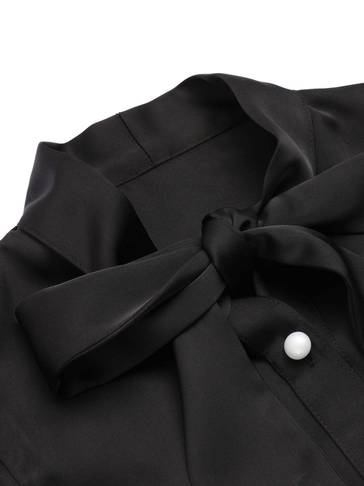 2PCS 1950s Black Solid Blouse & Suspender Skirt - Image 7