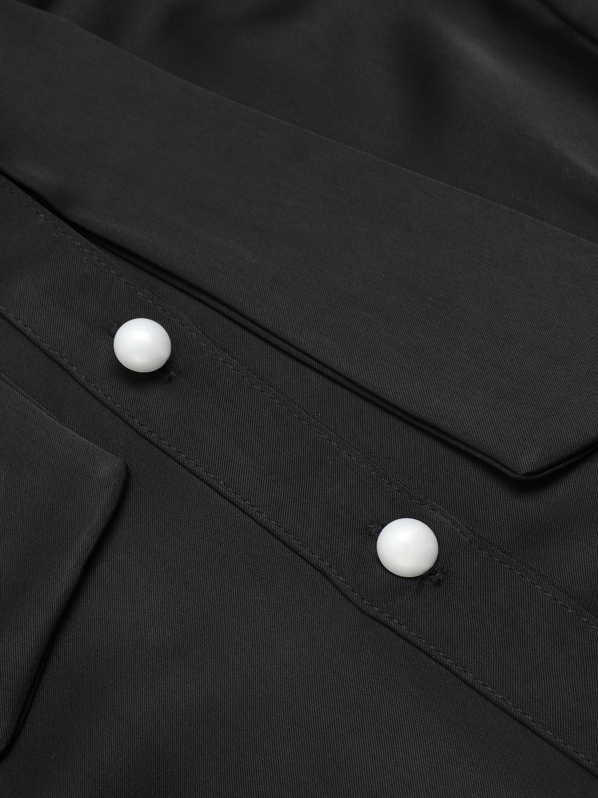 2PCS 1950s Black Solid Blouse & Suspender Skirt - Image 8