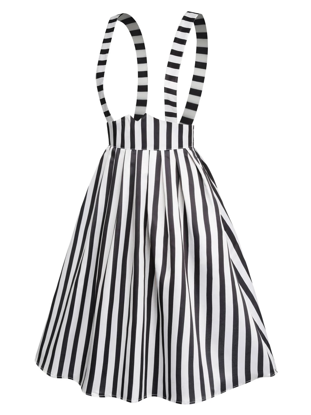 2PCS 1950s Black Solid Blouse & Suspender Skirt - Image 10