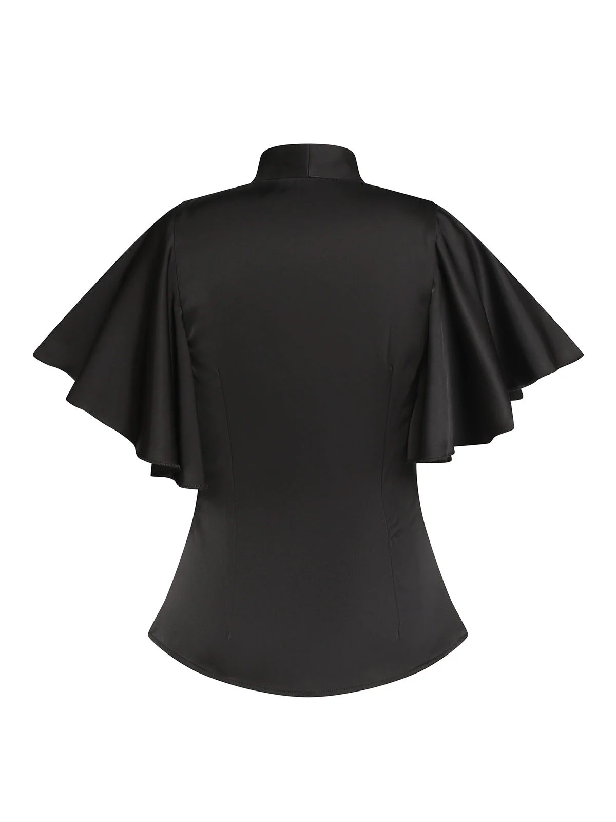 2PCS 1950s Black Solid Blouse & Suspender Skirt - Image 5
