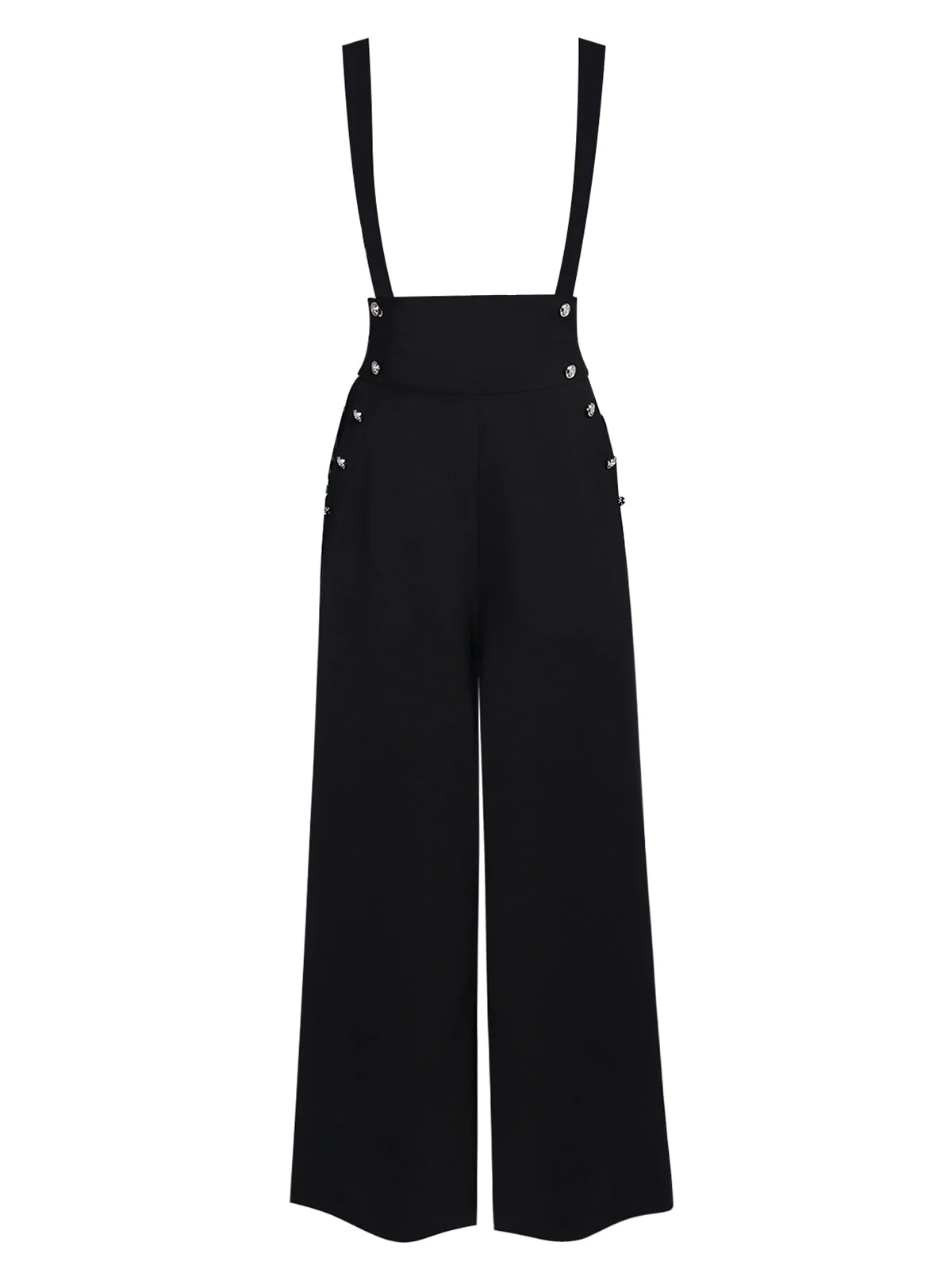 2PCS 1950s Candy Tie-Up Blouse & Black Suspender Pants - Image 11