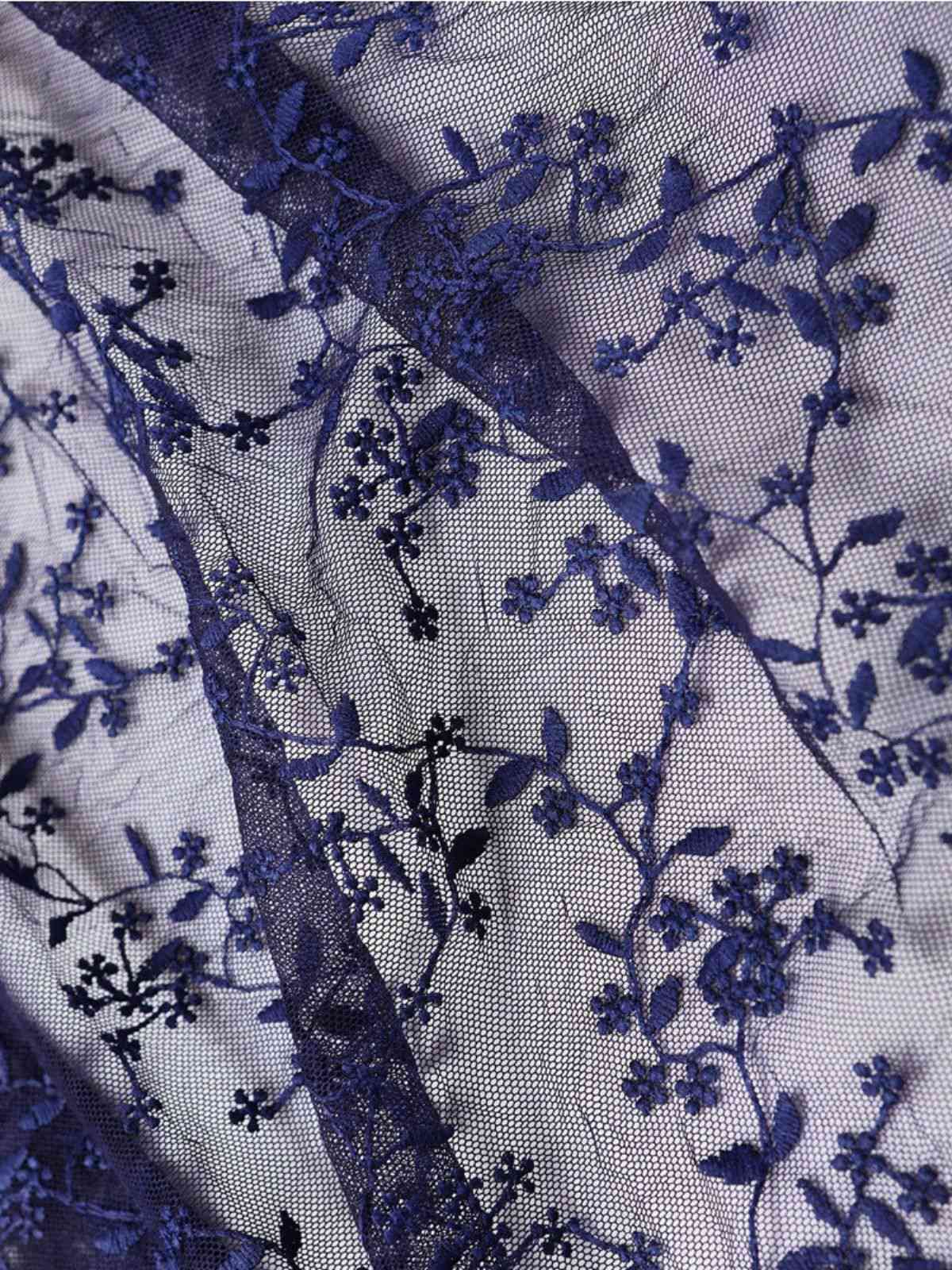 2PCS 1950s Ethnic Floral Lace-Up Dress & Apron - Image 4