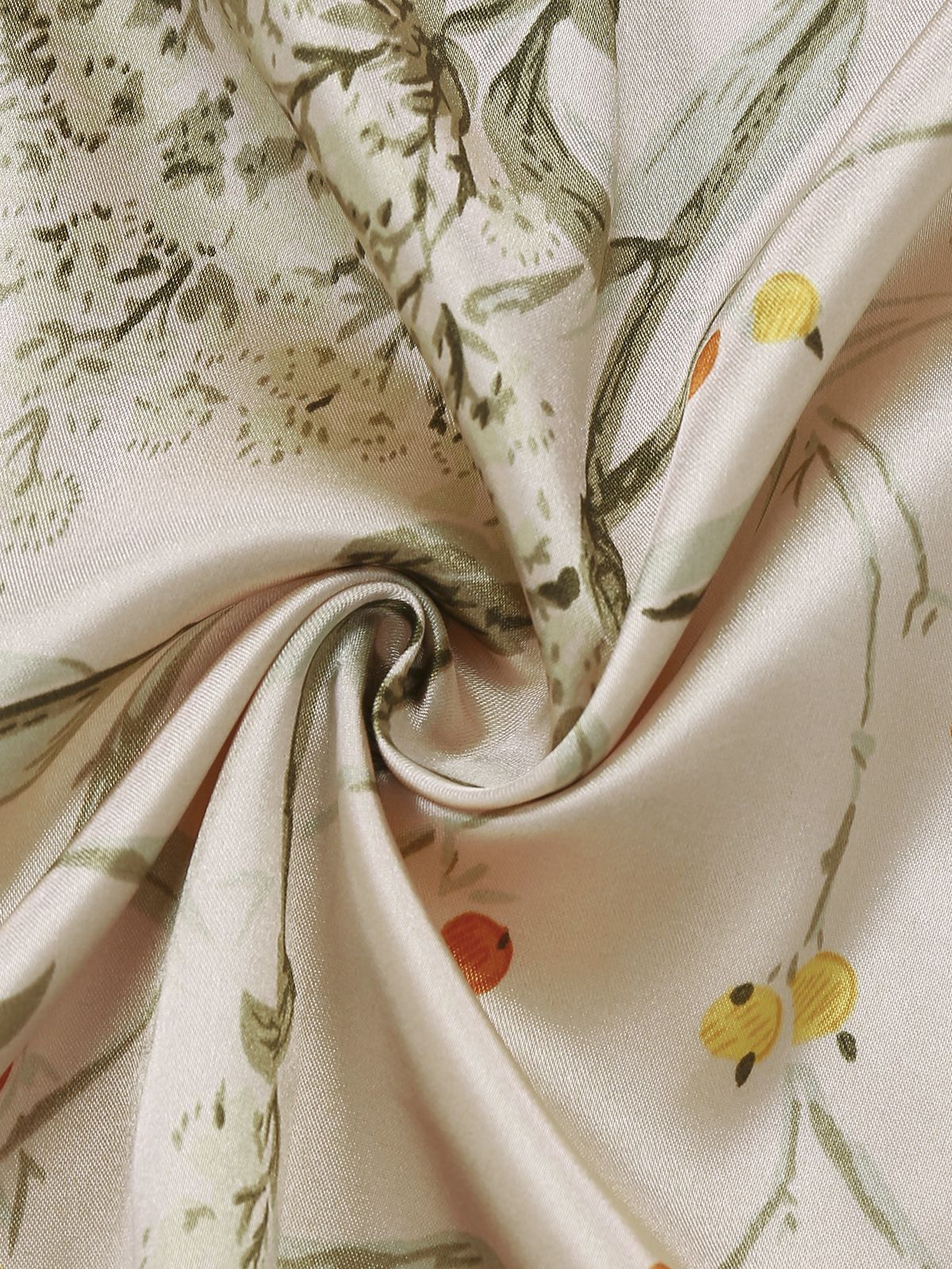 2PCS 1950s Floral Straps Satin Nightgown & Matching Robe - Image 5
