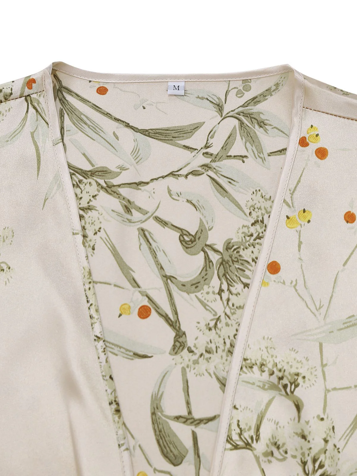 2PCS 1950s Floral Straps Satin Nightgown & Matching Robe - Image 7