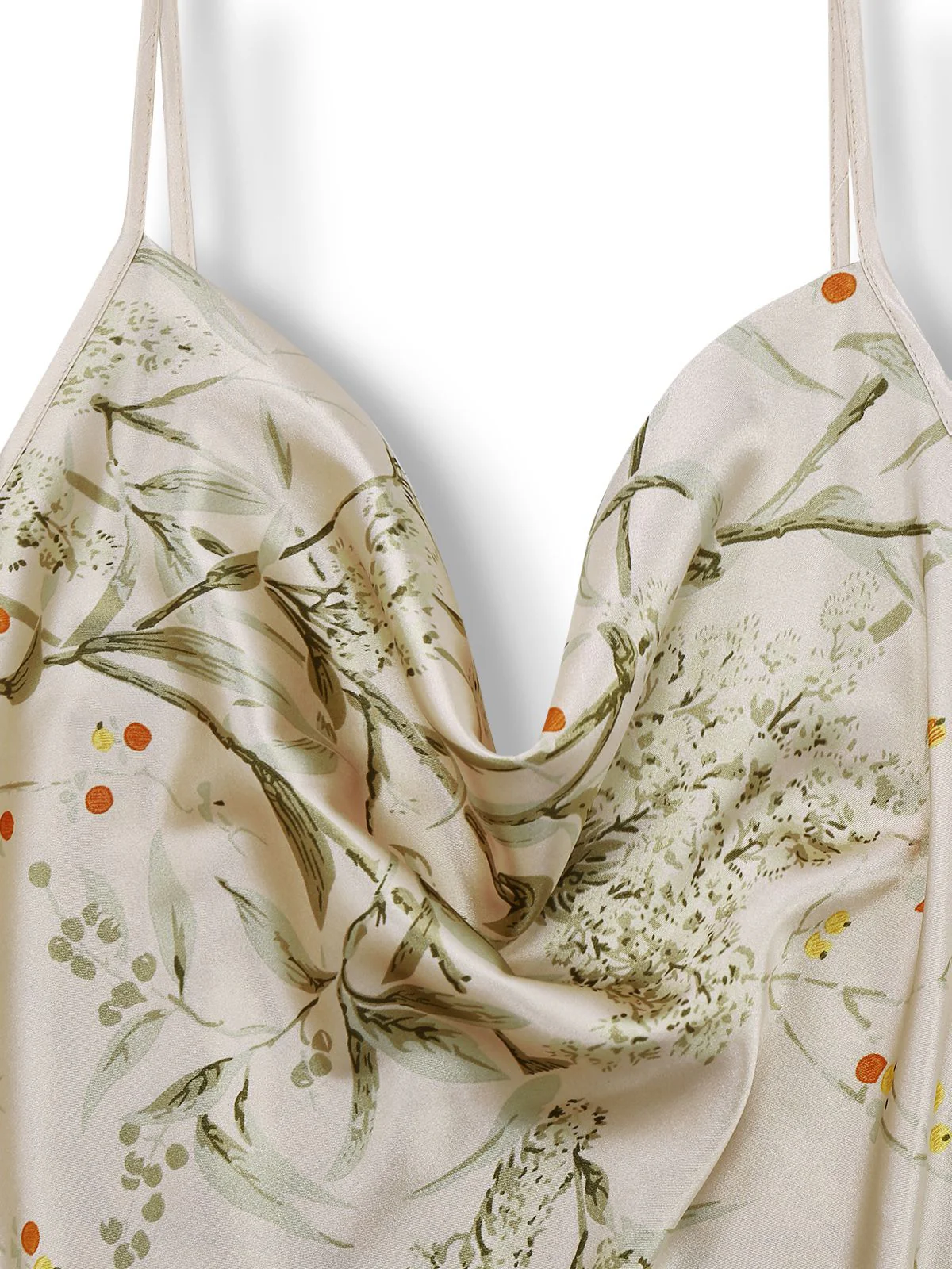2PCS 1950s Floral Straps Satin Nightgown & Matching Robe - Image 8