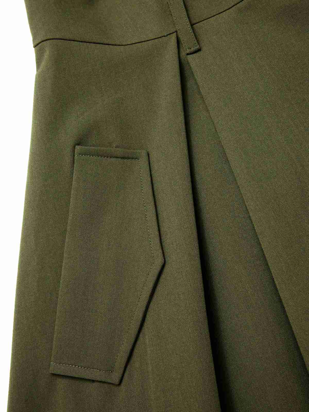 Green 1950s V-Neck Pockets Belted Vest Dress - Image 9