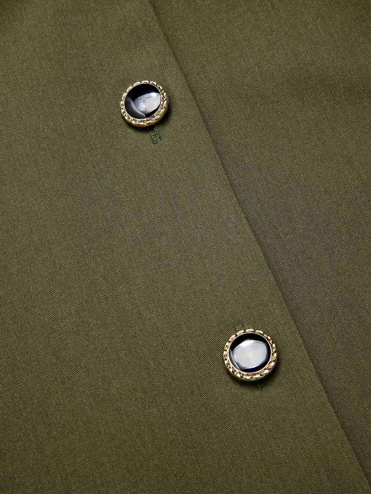Green 1950s V-Neck Pockets Belted Vest Dress - Image 8