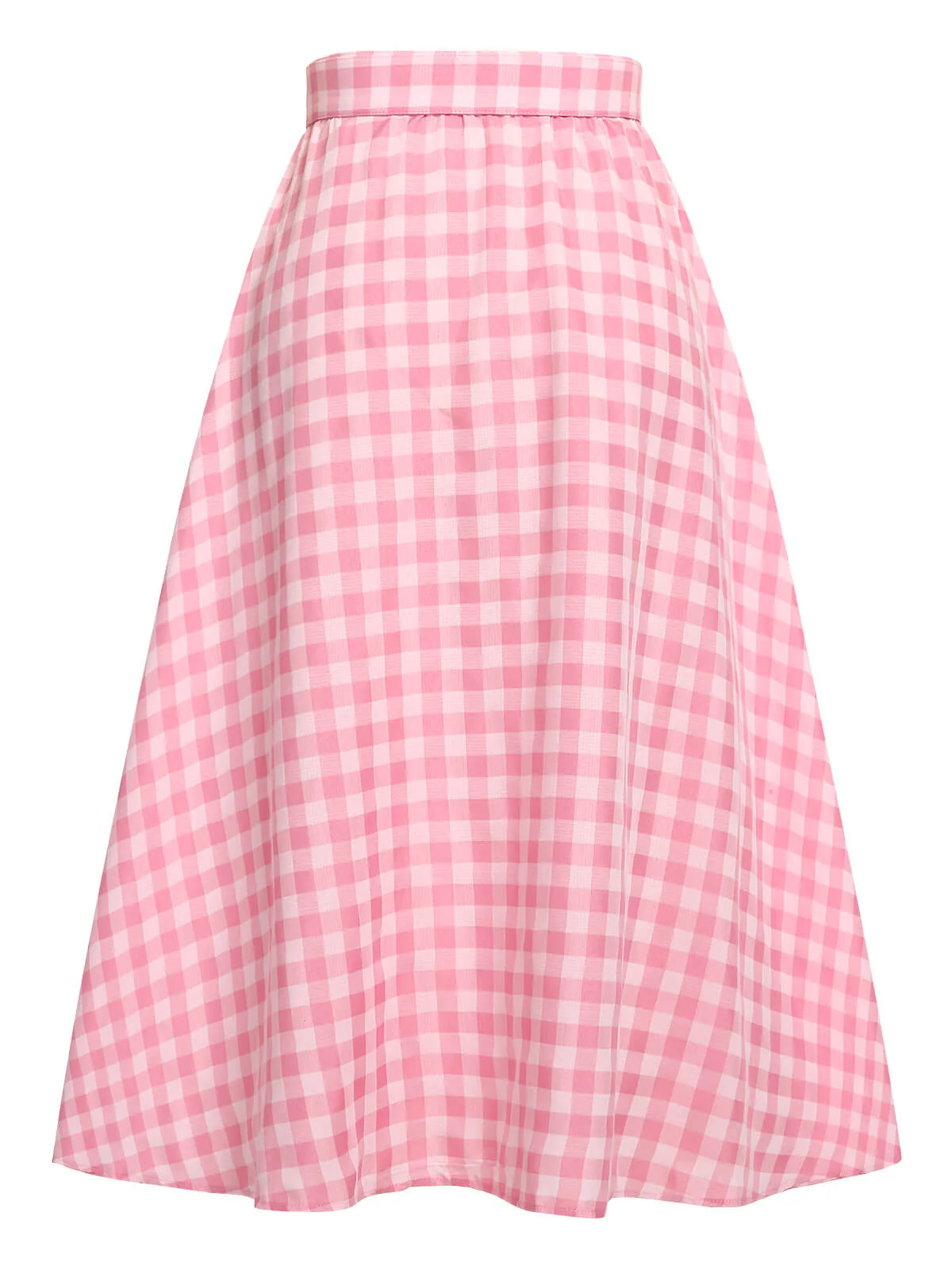 2PCS 1950s Pink Plaid Skirt & Romper With Belt - Image 12