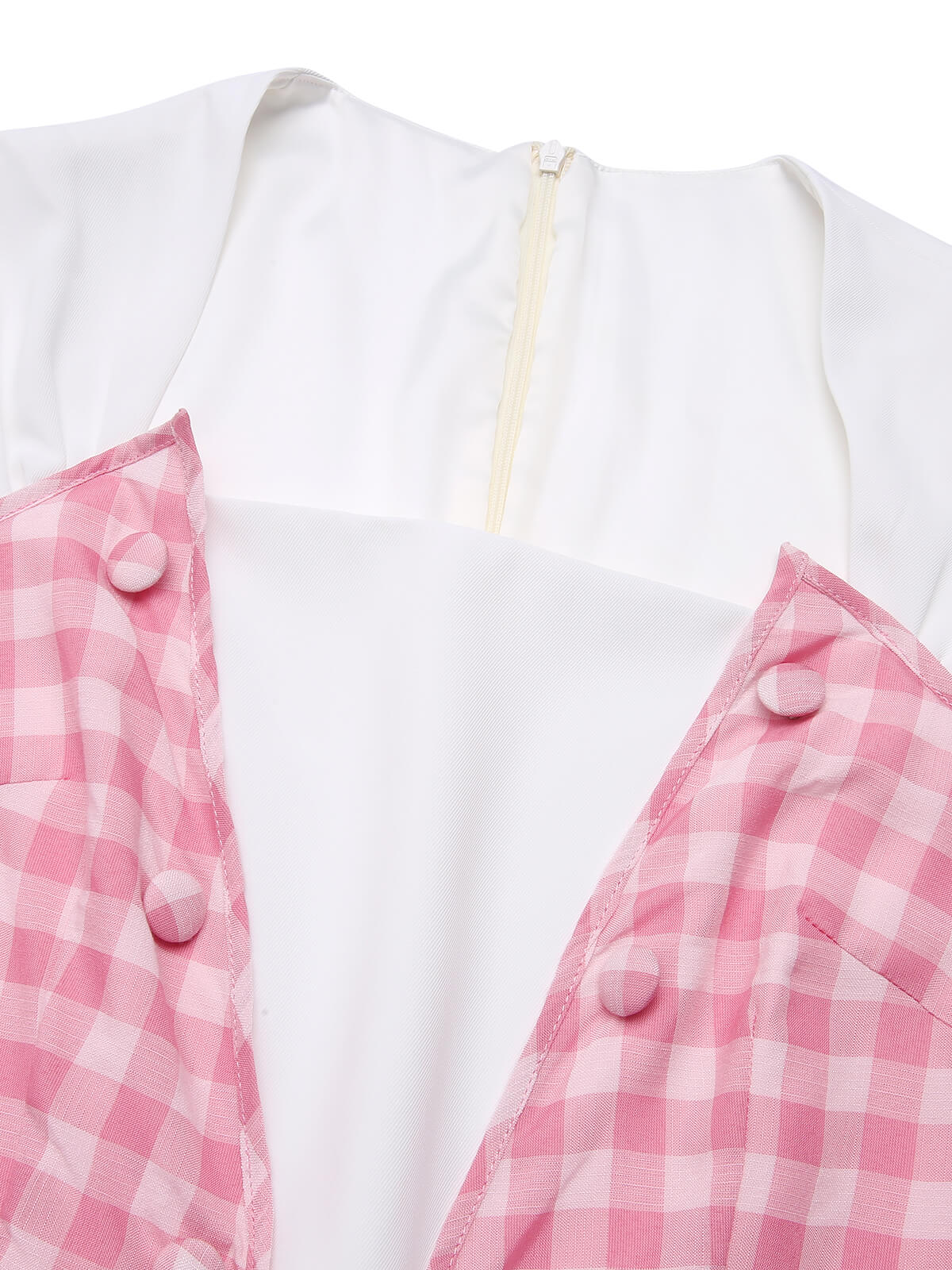 2PCS 1950s Pink Plaid Skirt & Romper With Belt - Image 9