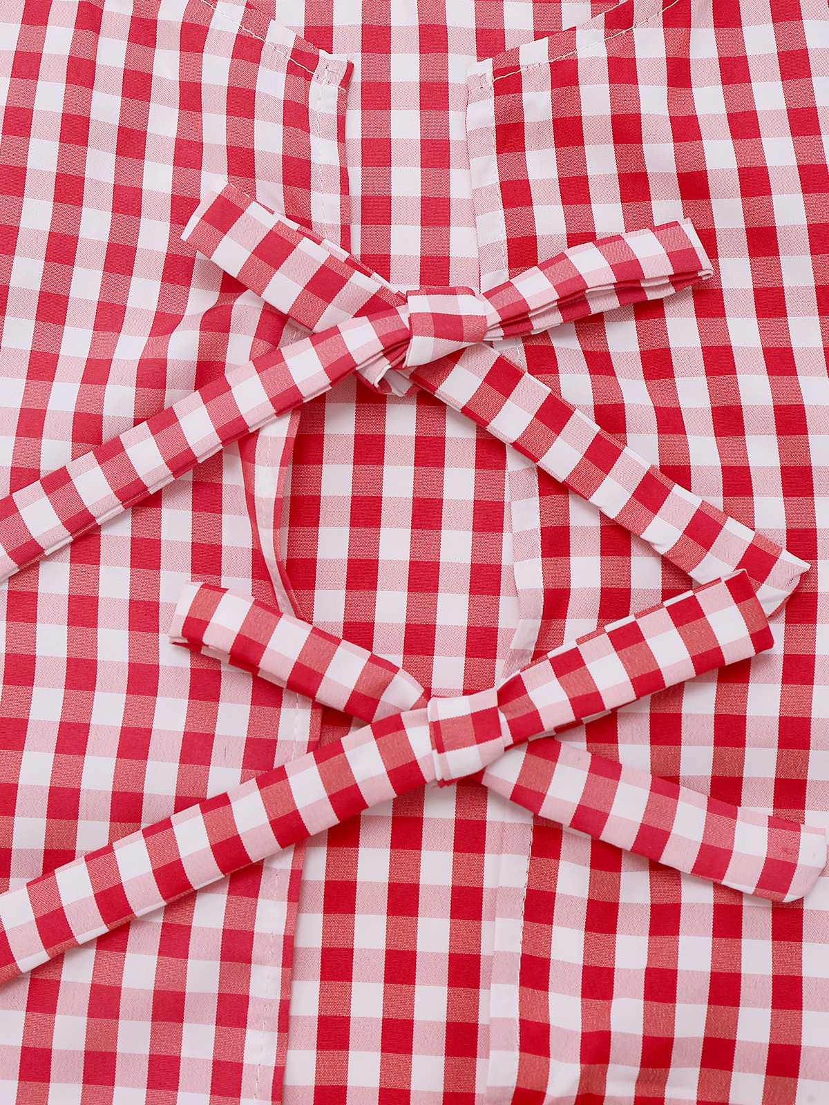 2PCS 1950s Plaid Ruffled Bow Vest & Shorts - Image 4