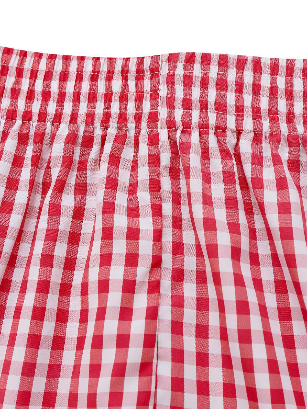 2PCS 1950s Plaid Ruffled Bow Vest & Shorts - Image 6