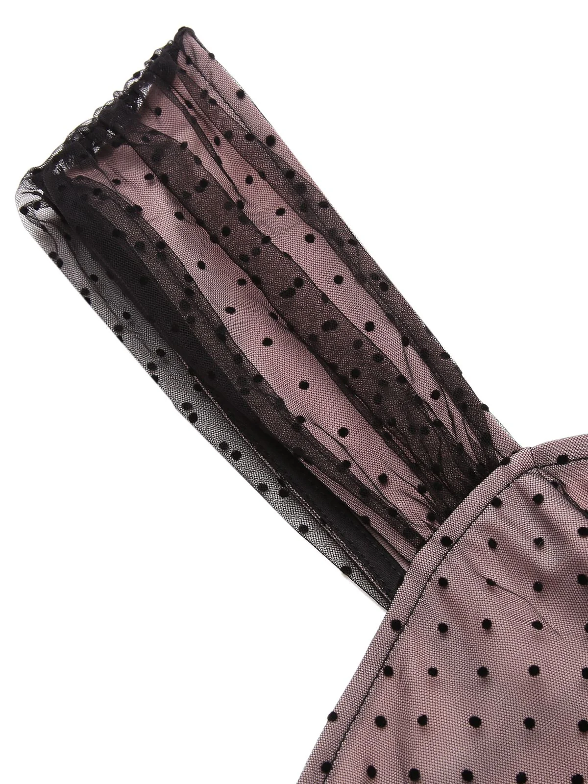 2PCS 1950s Polka Dot Bowknot Lace Strap Dress - Image 7
