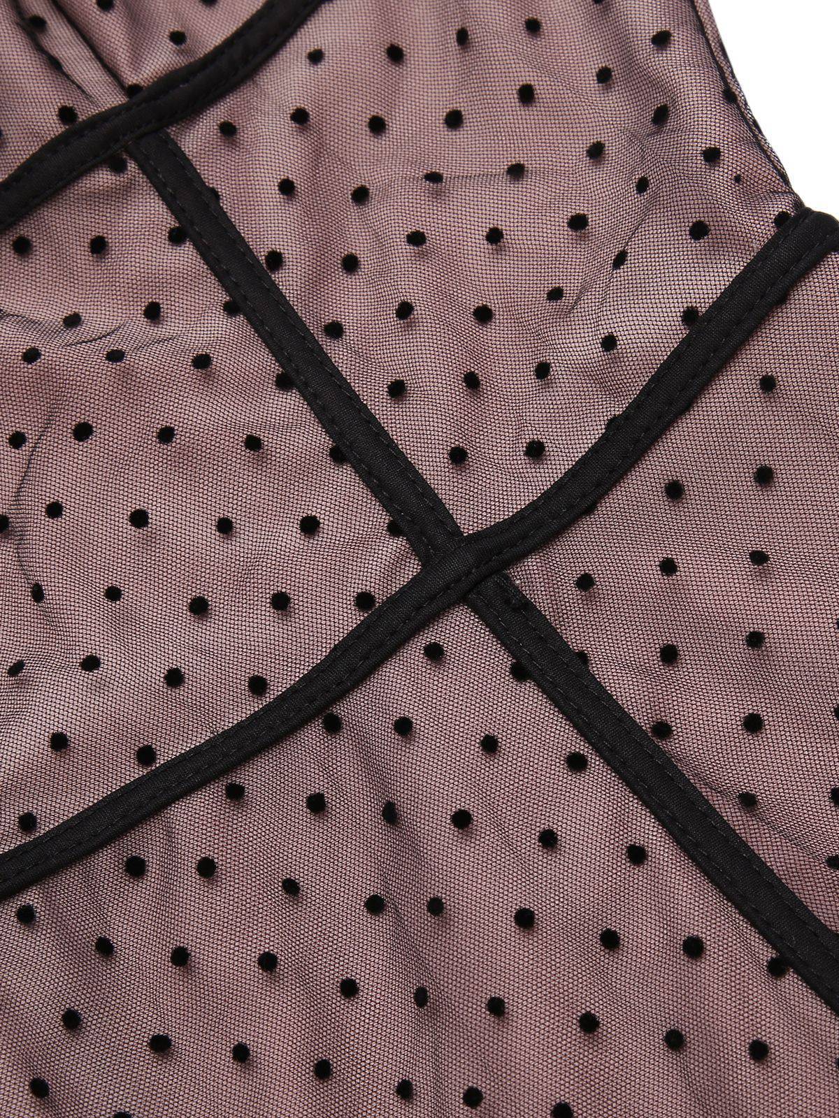 2PCS 1950s Polka Dot Bowknot Lace Strap Dress - Image 9