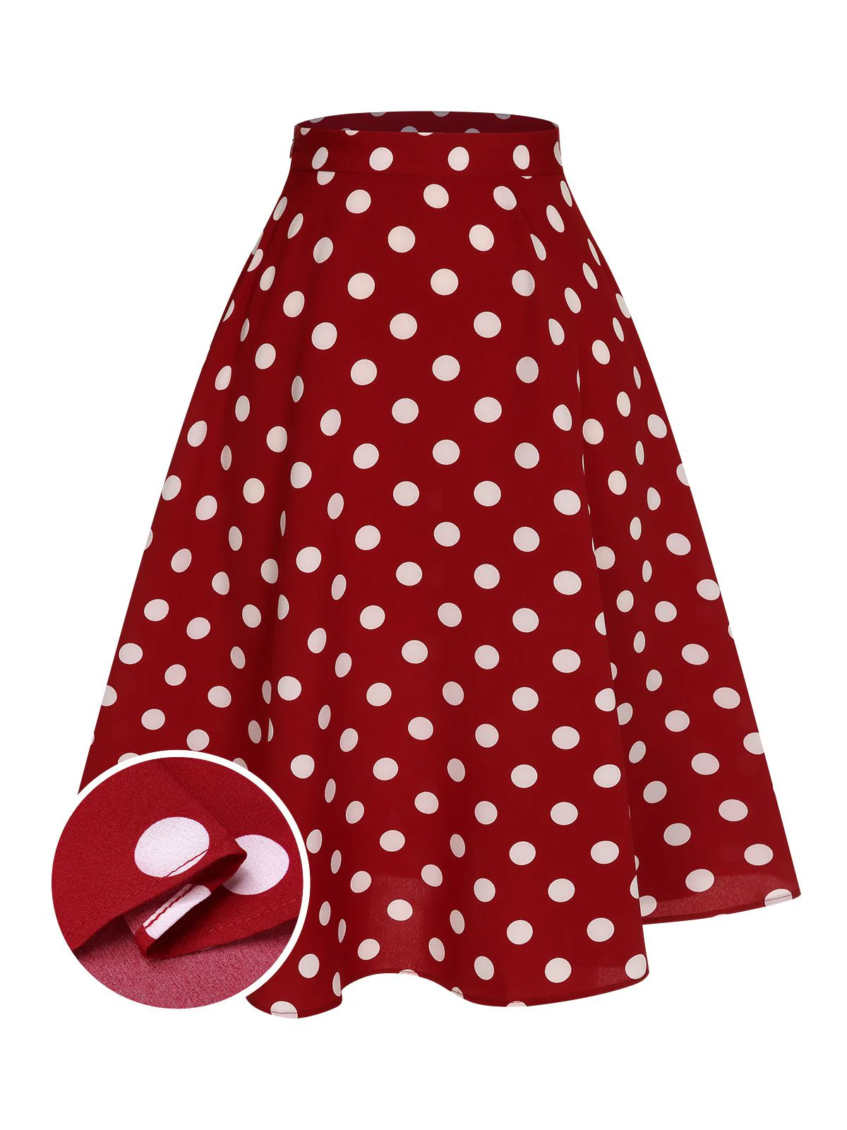 2PCS 1950s Solid Blouse & Polka Dot Skirt - Image 13