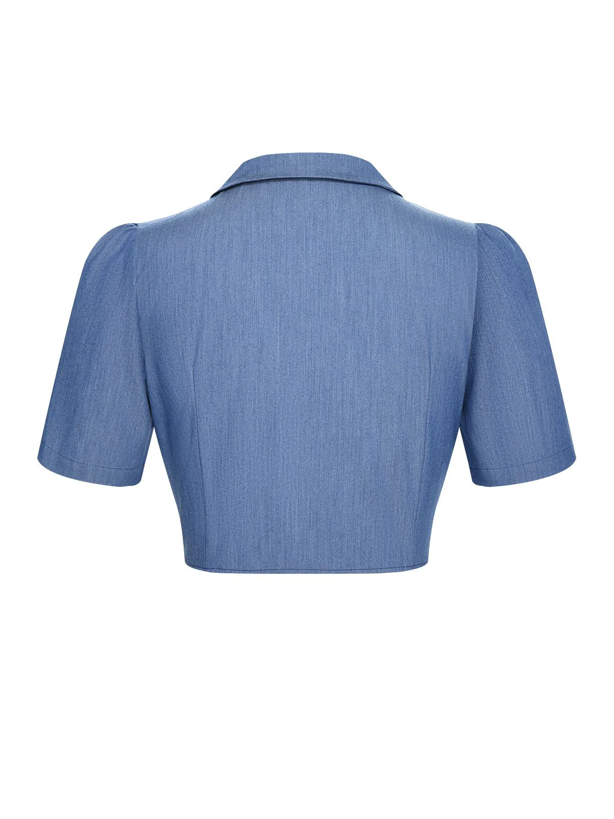 2PCS 1950s Solid Blouse & Polka Dot Skirt - Image 9
